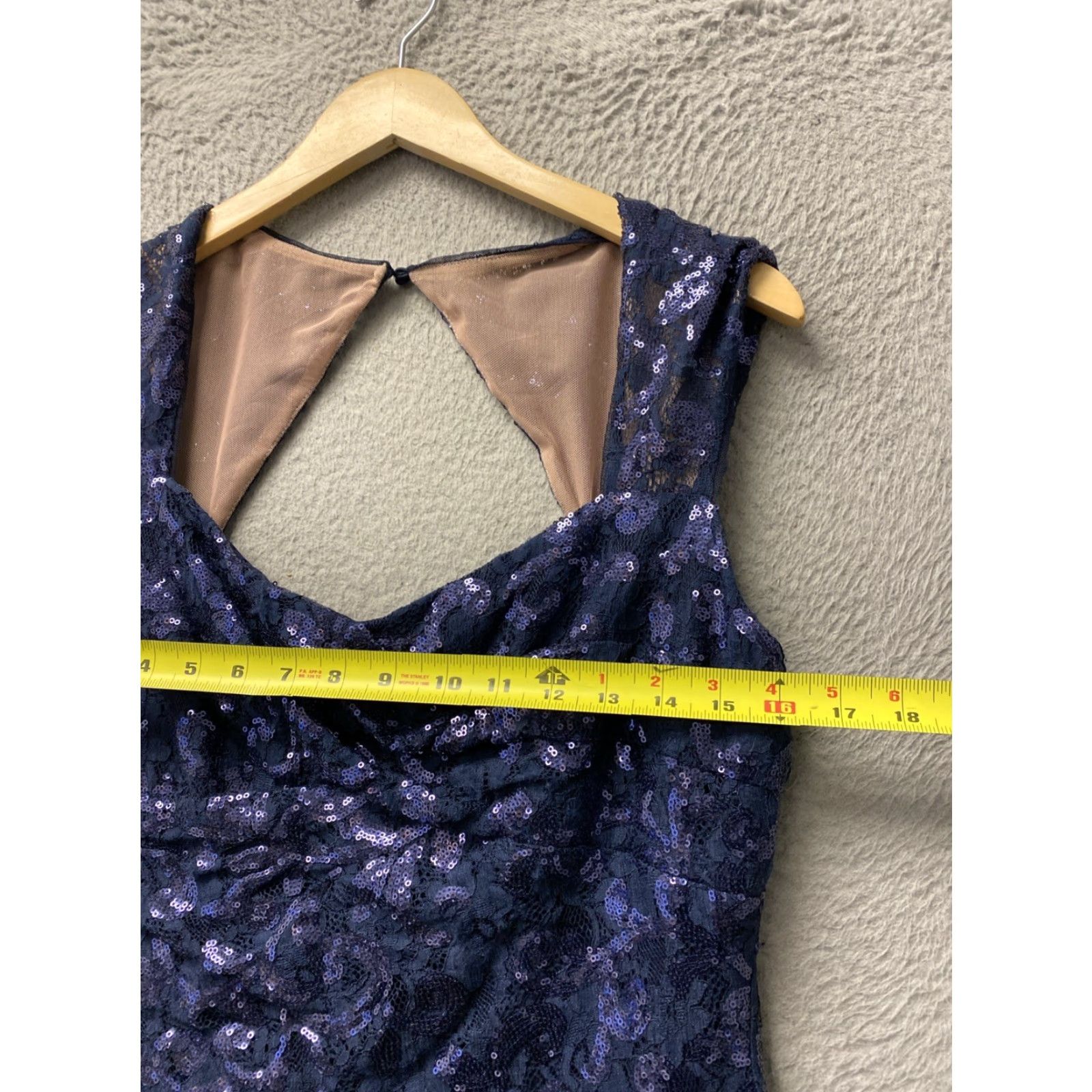 Ralph Lauren Lauren Ralph Lauren Navy Sequin Dress 14 Knee Length Cap Sleeve Sheath VINTAGE? No Size XL / US 12-14 / IT 48-50 - 6 Thumbnail