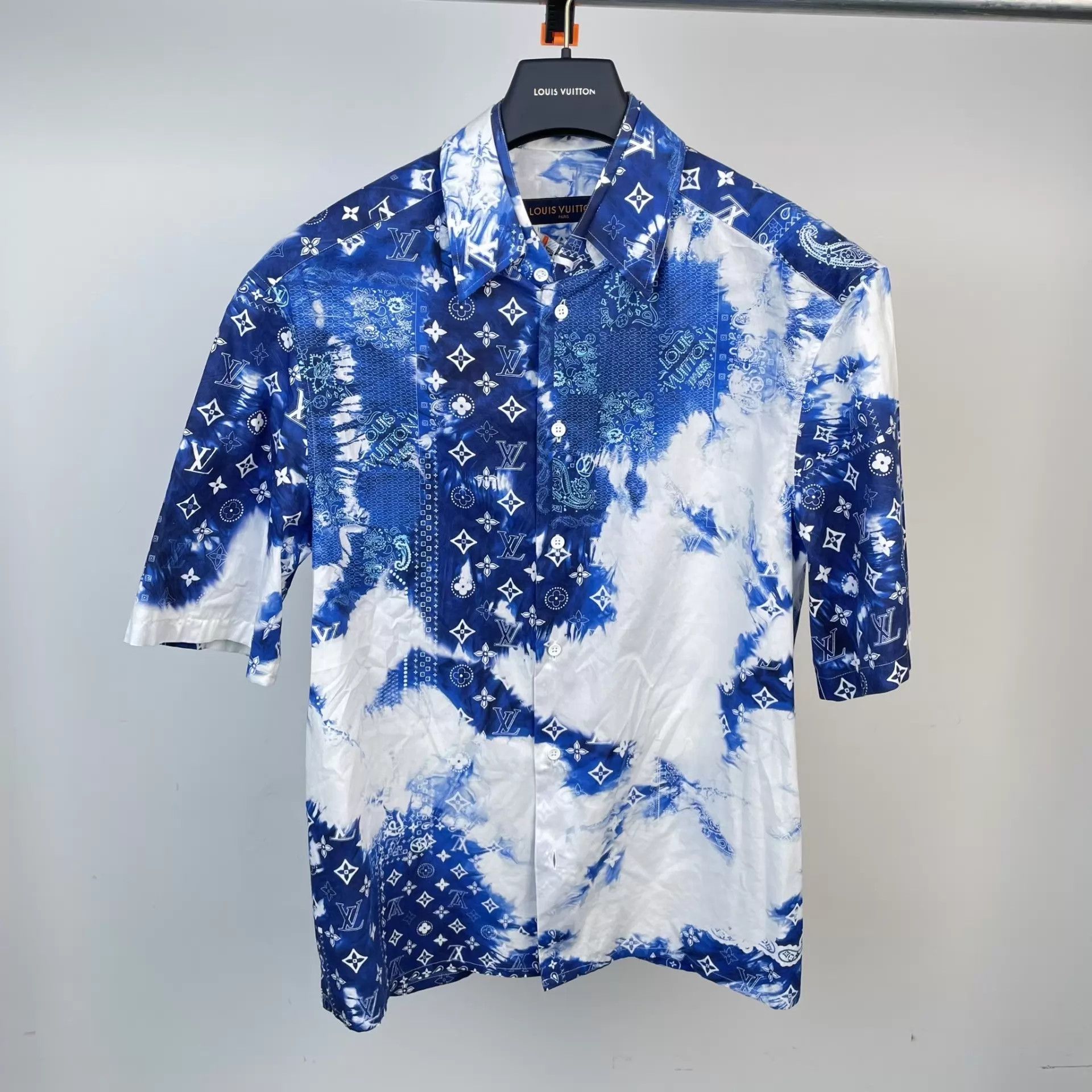 Louis Vuitton LV Cotton Logo Short Sleeve Shirt Men's Blue Size S Size US S / EU 44-46 / 1 - 1 Thumbnail