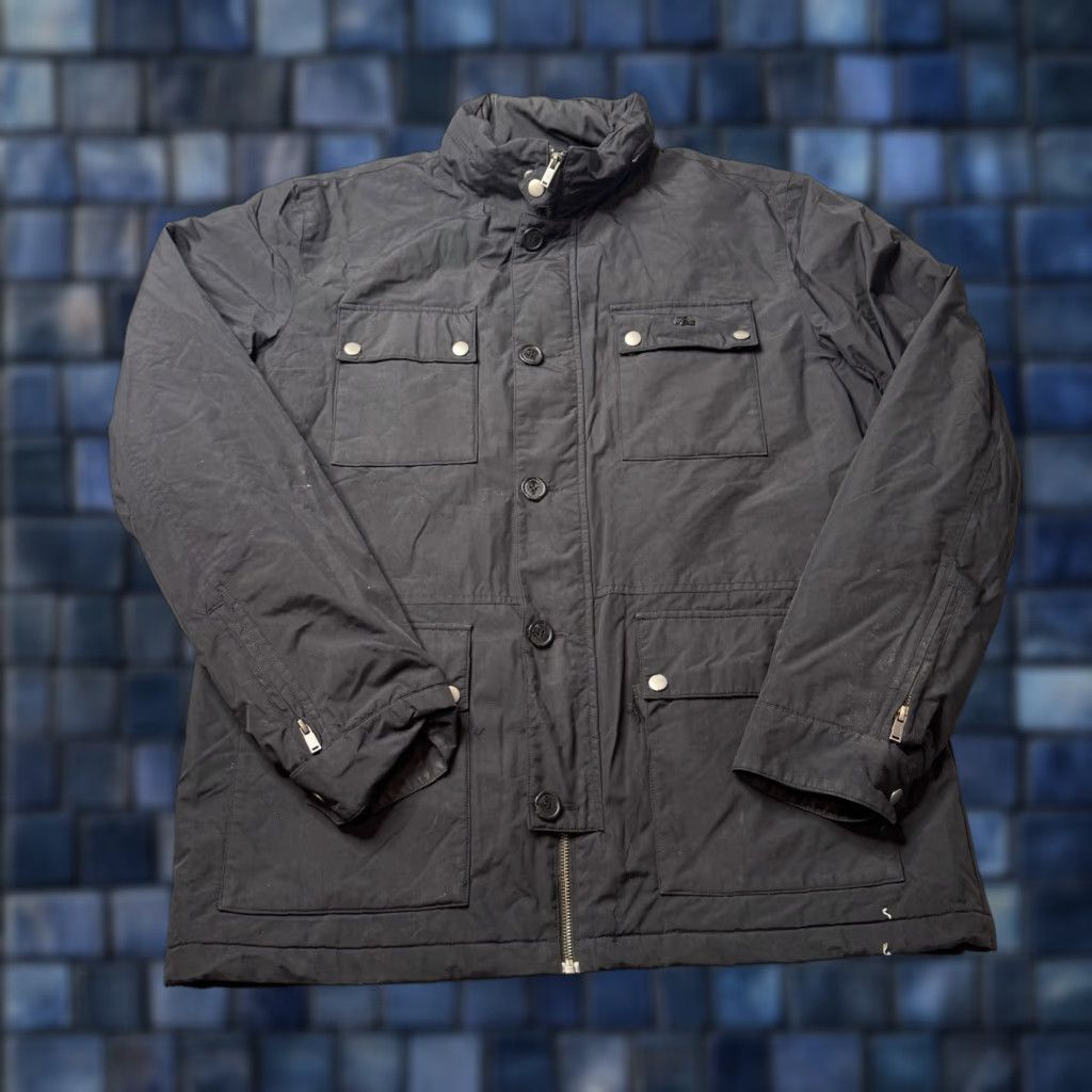 Lacoste Jacket Mens Black Puffer Full Zip Lined Pockets Outdoor