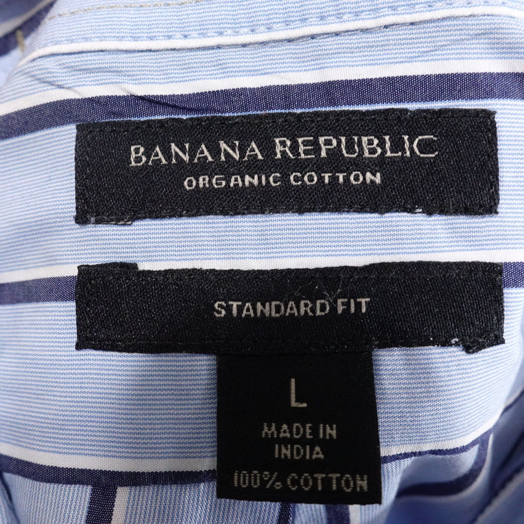 Banana Republic BANANA REPUBLIC Blue Striped Button-Up Shirt Mens Size L Standard Fit Size US L / EU 52-54 / 3 - 6 Thumbnail