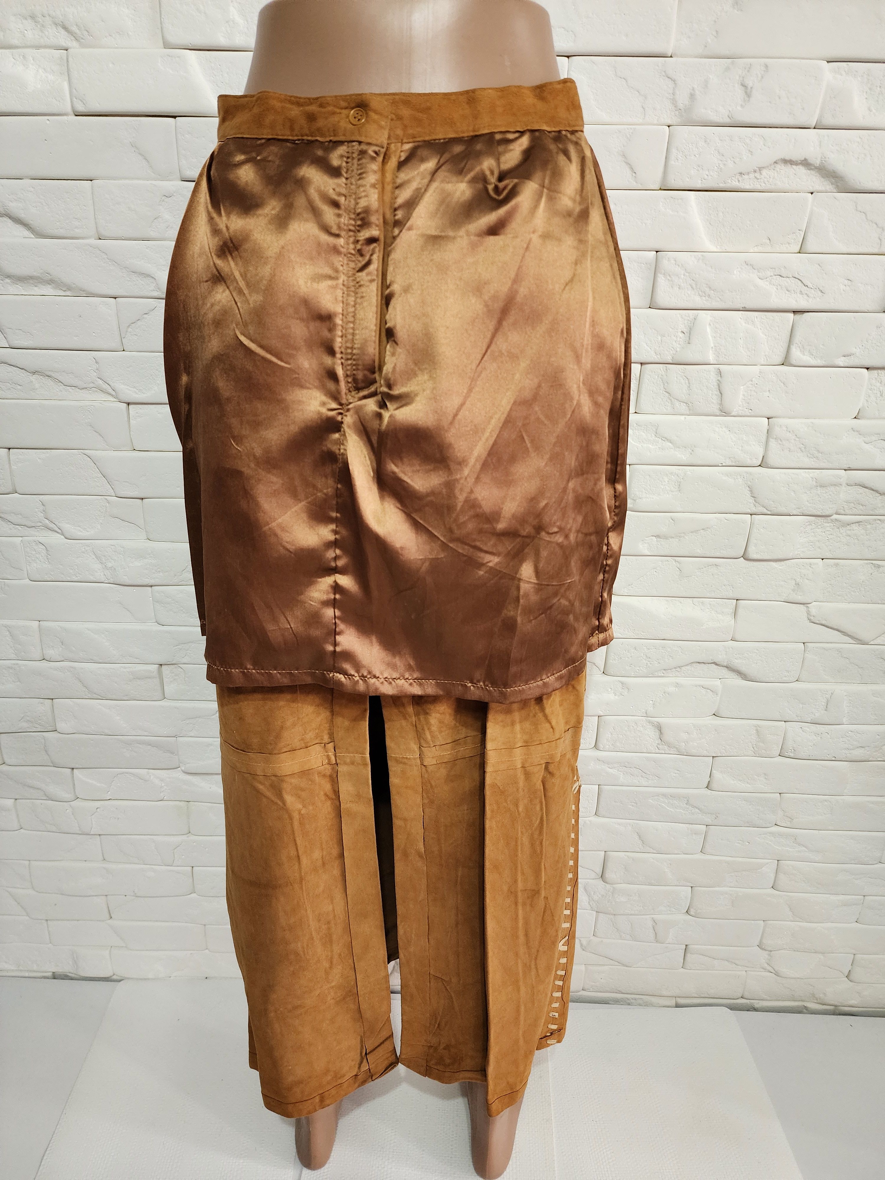 Other Leather skirt with decorative lacing. Size 27" / US 4 / IT 40 - 8 Thumbnail