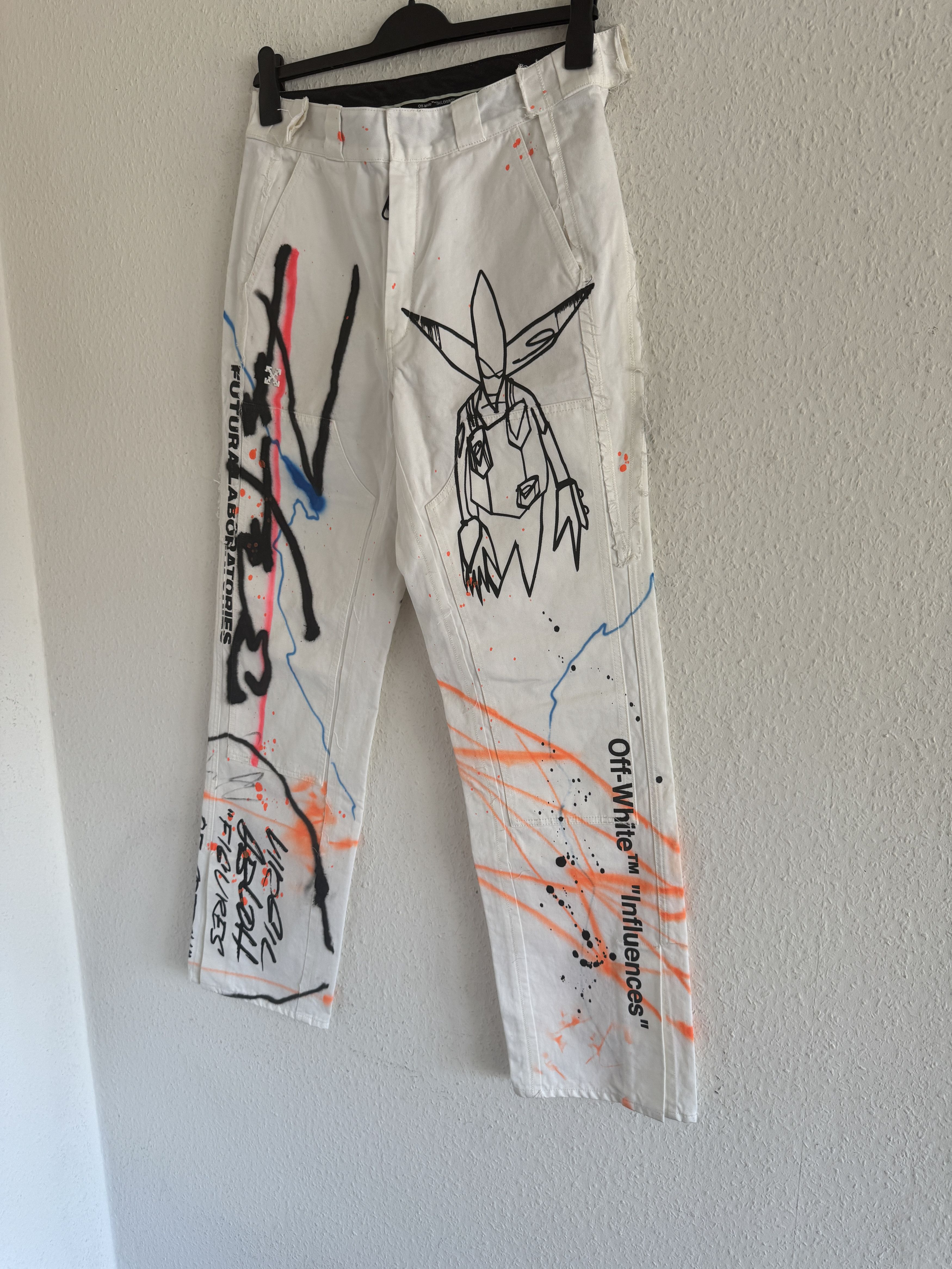 Futura × Off-White Futura spraypaint carpenter pants Size US 30 / EU 46 - 2 Thumbnail
