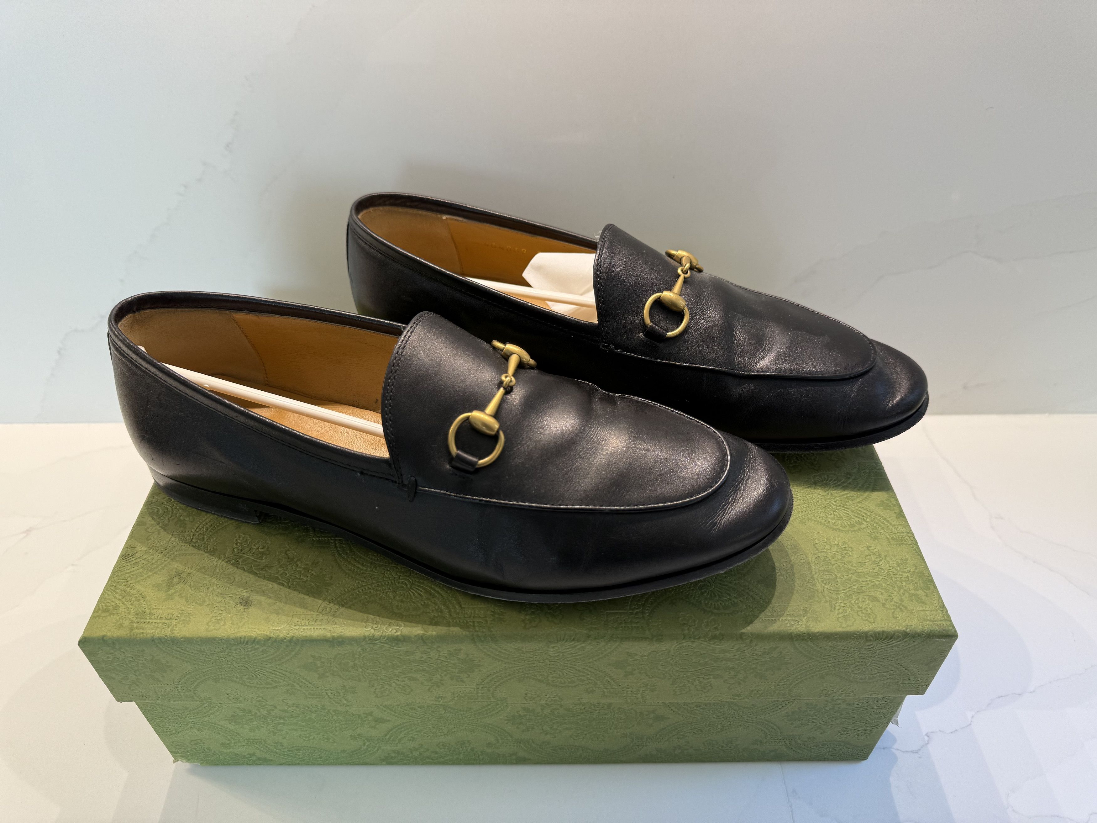 Gucci Gucci Black Jordaan Leather Flats Size US 9.5 / IT 39.5 - 1 Thumbnail