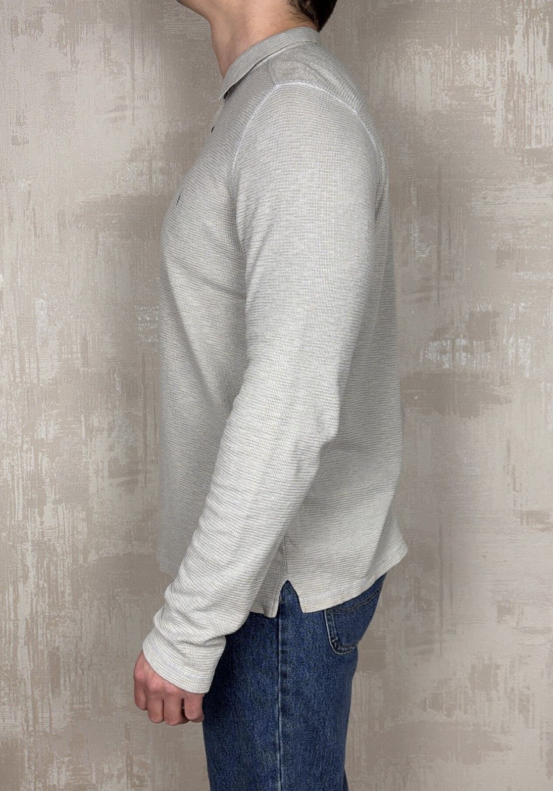 Allsaints AllSaints Clash Long Sleeve Polo Waffle Textured Size L Size US L / EU 52-54 / 3 - 8 Thumbnail