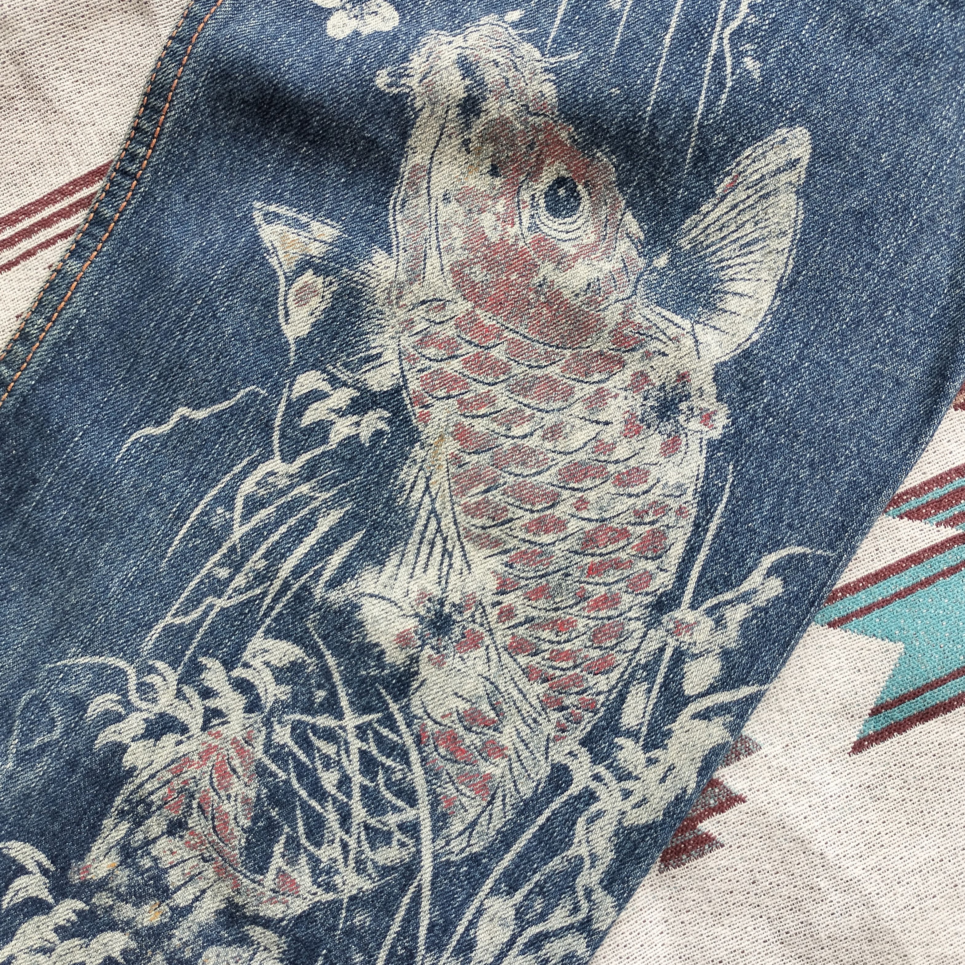 Sugar Cane Vintage japan koi art marble denim Size US 32 / EU 48 - 5 Thumbnail