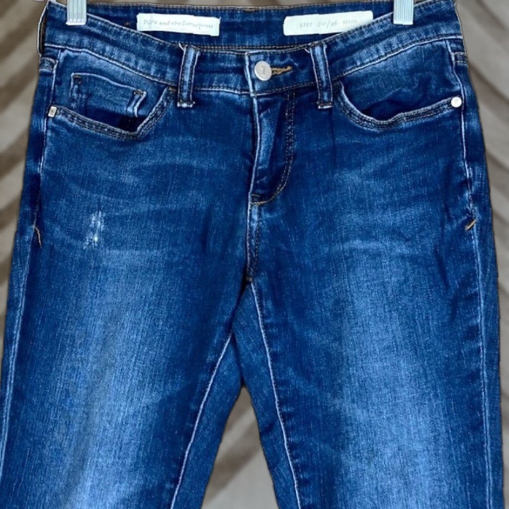 Vintage Pilcro Womens Jeans Blue Denim Stet Low Rise Skinny Petite Stretch 26P Jeans Womens Petite Stretch Denim Blue 26P Size 26" / US 2 / IT 38 - 1 Thumbnail