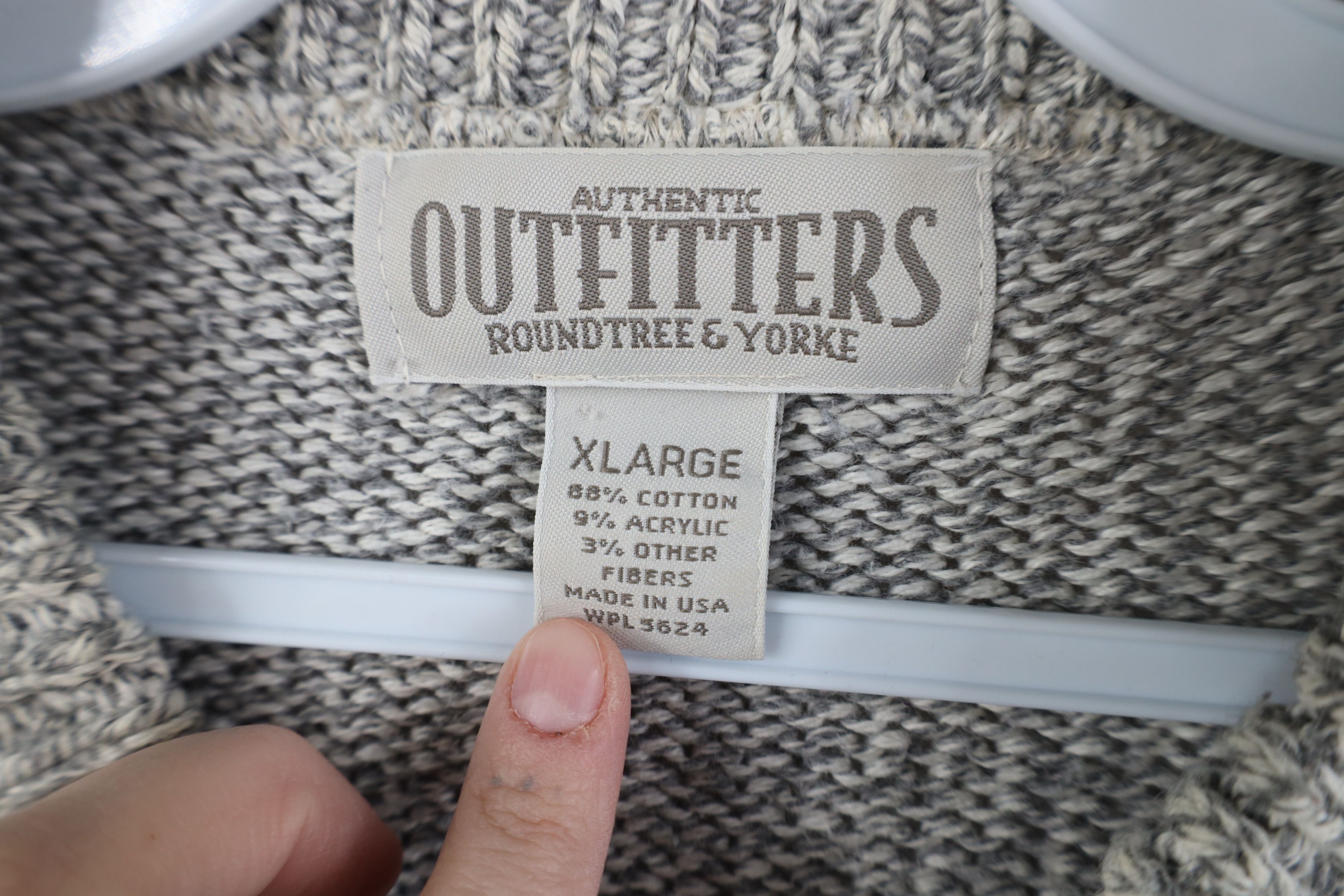 Vintage Vintage 90s Streetwear Ribbed Knit Henley Sweater Gray USA Size US XL / EU 56 / 4 - 6 Thumbnail