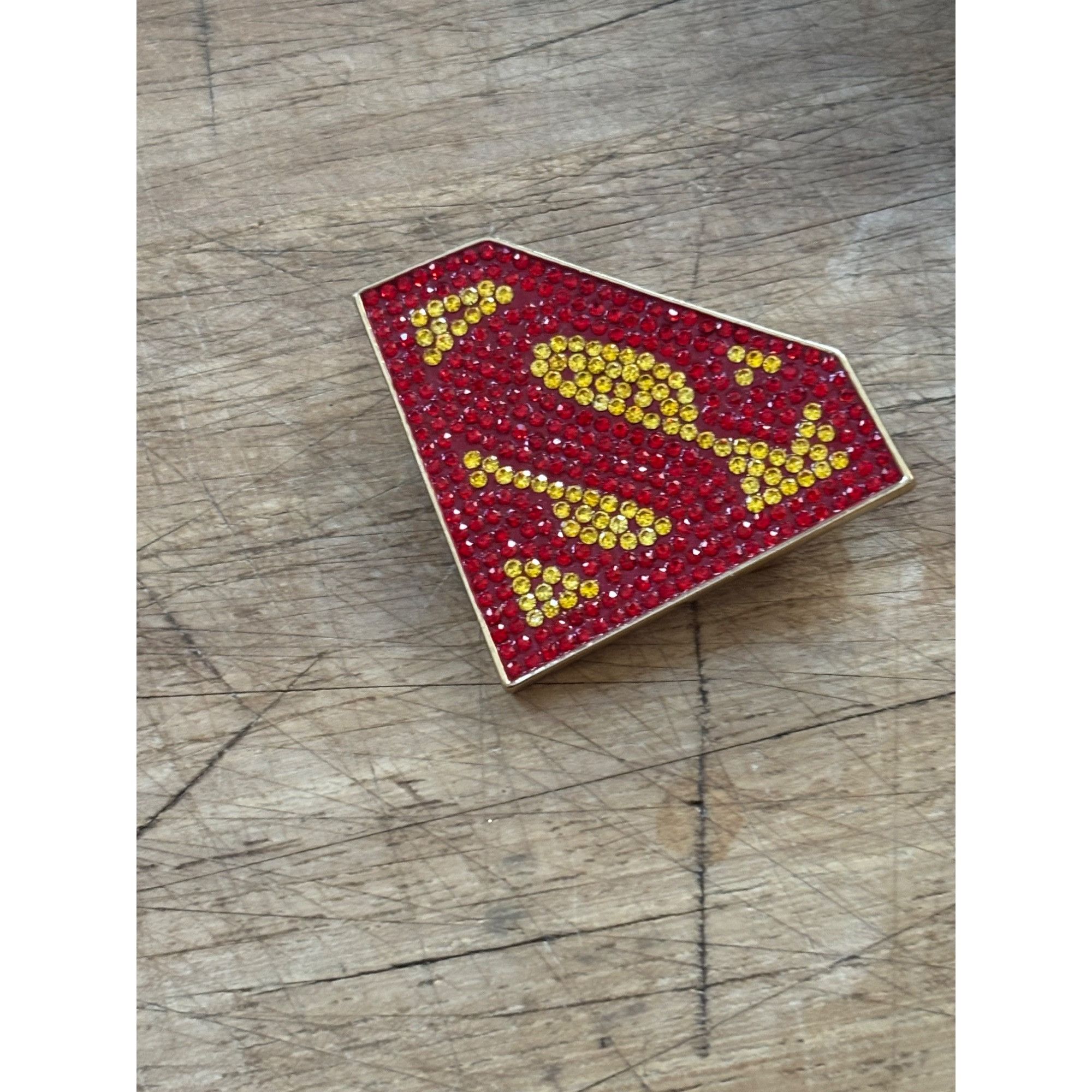DC Comics Superman Rhinestone Brooch Pin Logo Red & Yellow Size ONE SIZE - 4 Thumbnail