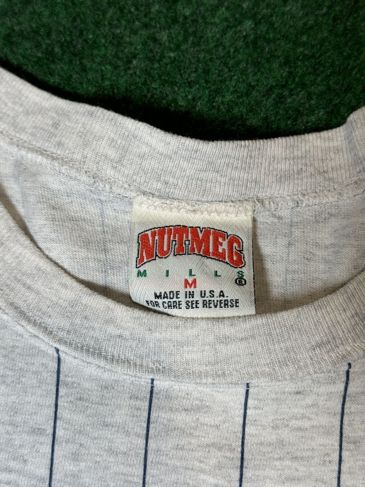 Nutmeg × Vintage Vintage 90s New York Yankees Nutmeg Mills Pinstripe T Shirt Size US M / EU 48-50 / 2 - 4 Thumbnail
