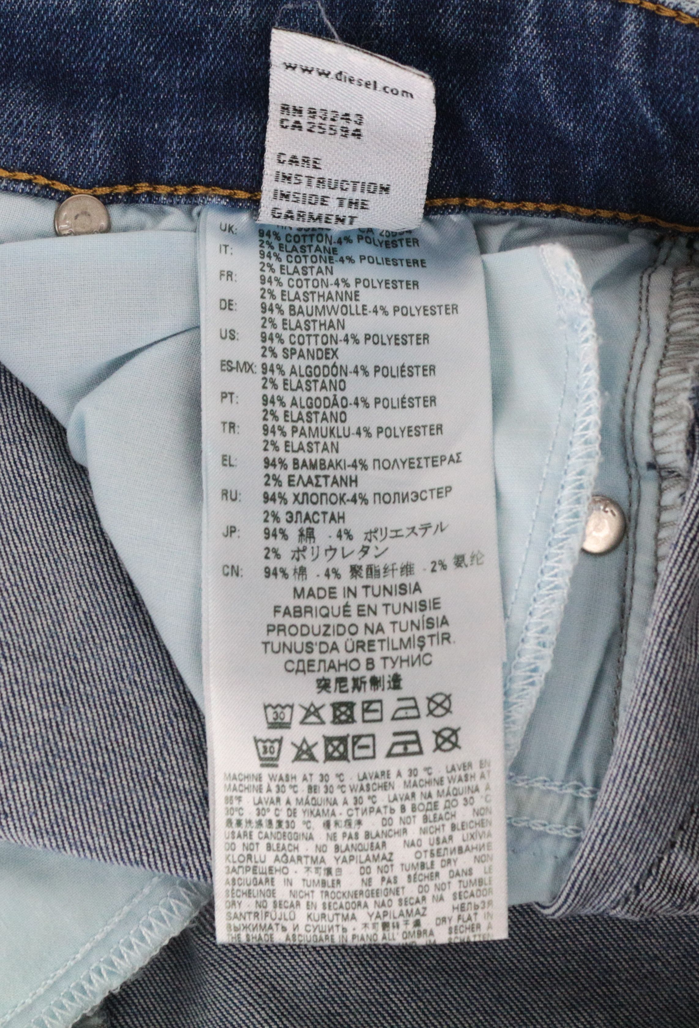 Diesel SLANDY-SP1 0090E W25/L30 Light Blue Stretch Jeans 63599 Size 25" / US 0 / IT 36 - 7 Thumbnail