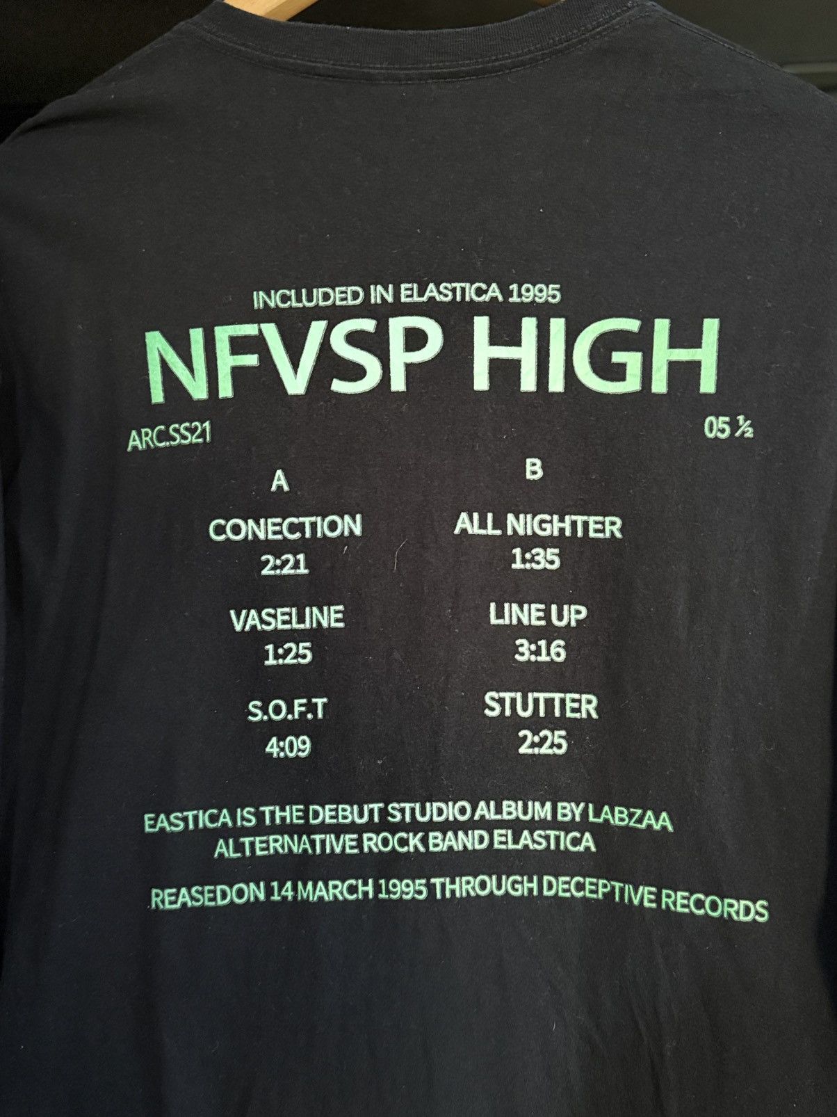 Band Tees × Vintage Vintage 90s Elastica NFVSP HIGH Long Sleeve Tee Size US L / EU 52-54 / 3 - 7 Thumbnail