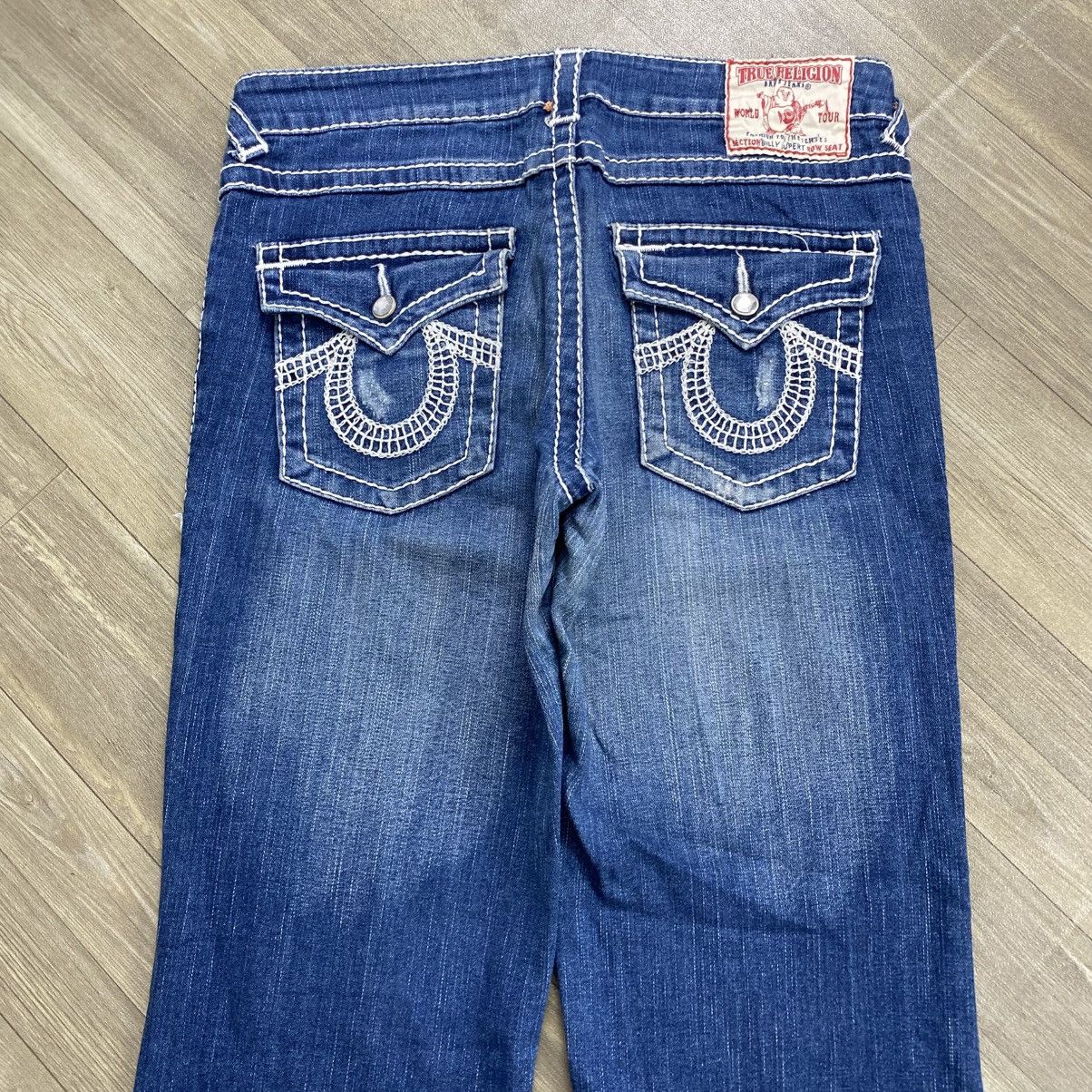 True Religion Vintage True Religion Billy Super T Distressed Flared Jeans Size US 32 / EU 48 - 2 Thumbnail