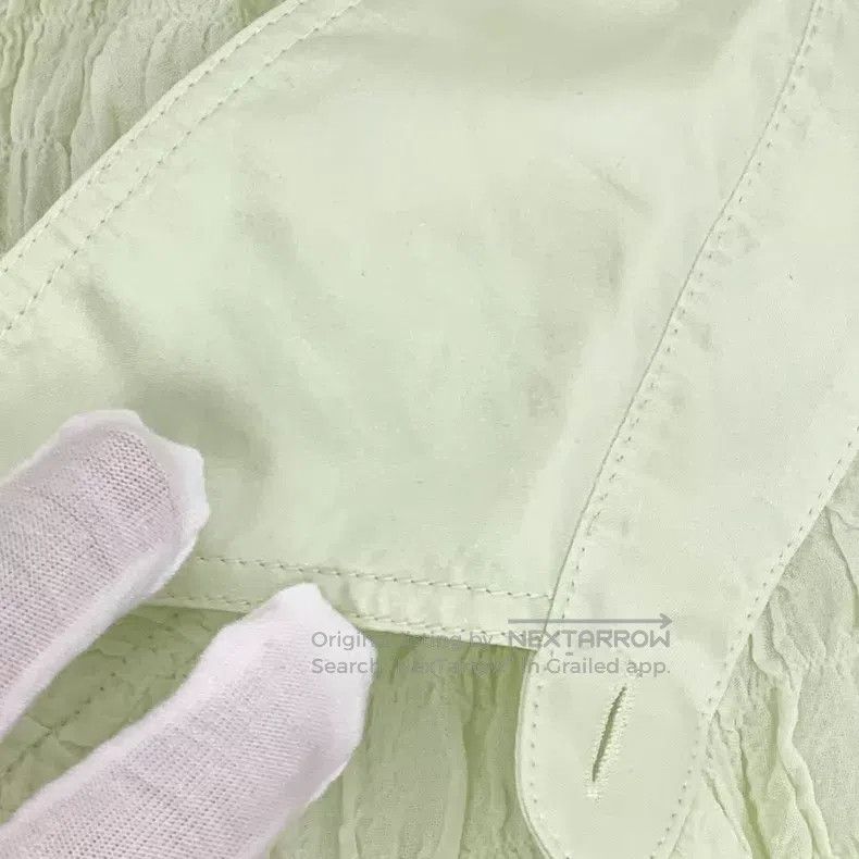 Acne Studios Acne Studios Light green pleated cotton collar single-brea Size XXS / US 00 / IT 34 - 7 Thumbnail