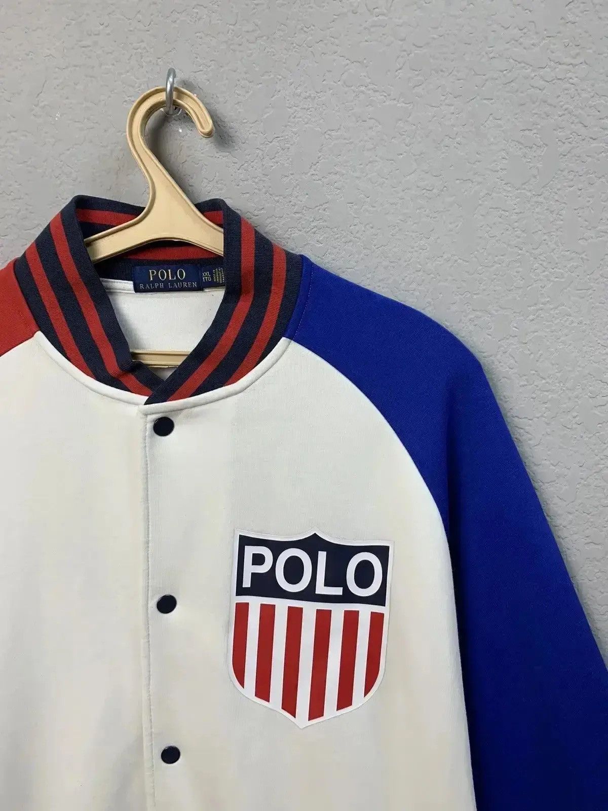 Japanese Brand × Polo Ralph Lauren New Polo Ralph Lauren USA Olympics Colorblock Varsity Jacket Size US XXL / EU 58 / 5 - 10 Thumbnail