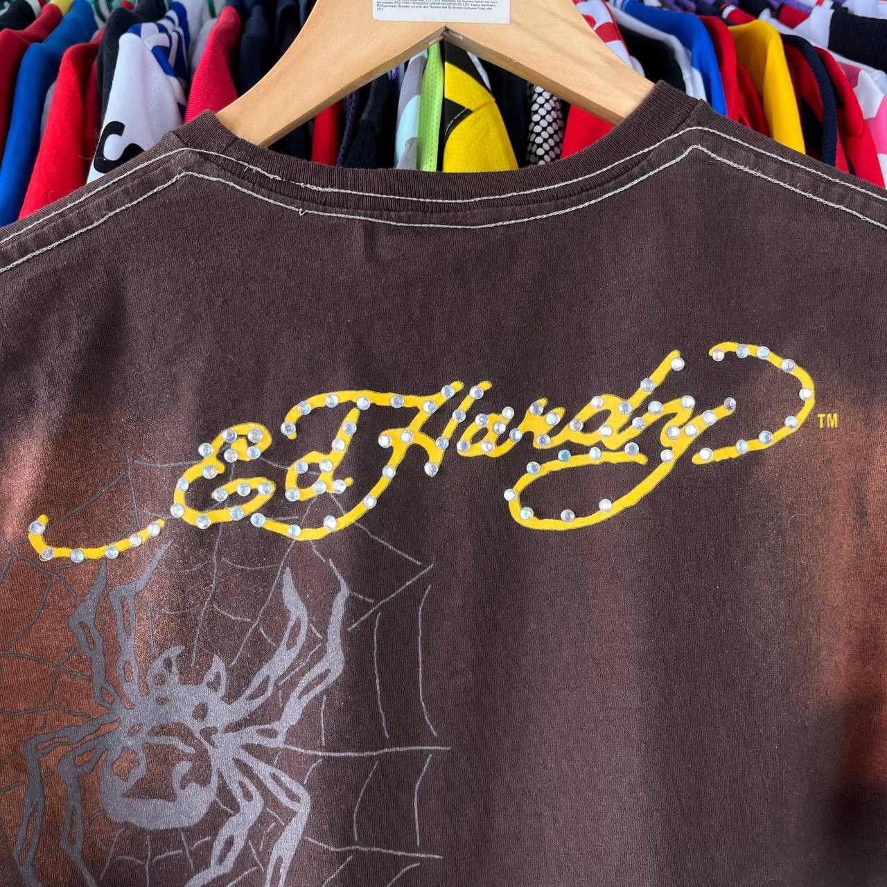 Ed Hardy Vintage Ed Hardy by Christian Audigier Brown Tshirt Size US M / EU 48-50 / 2 - 9 Thumbnail