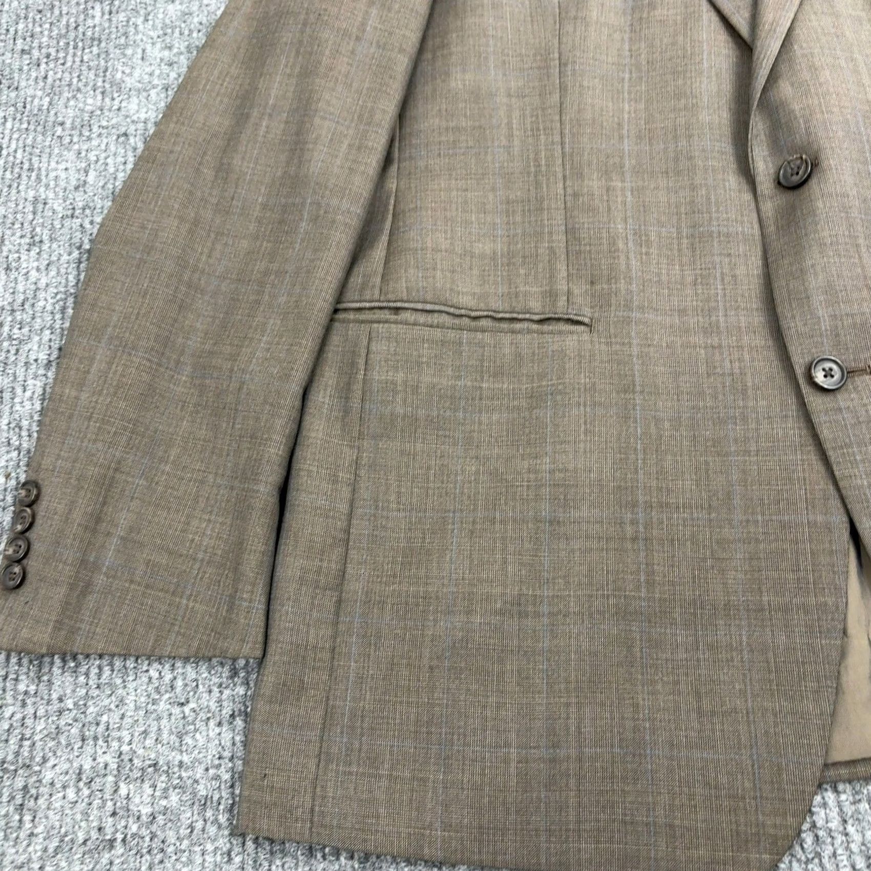 Ralph Lauren Lauren Ralph Lauren Blazer Mens 44L Brown Wool Plaid Glen Check Sport Coat Size 44R - 2 Thumbnail