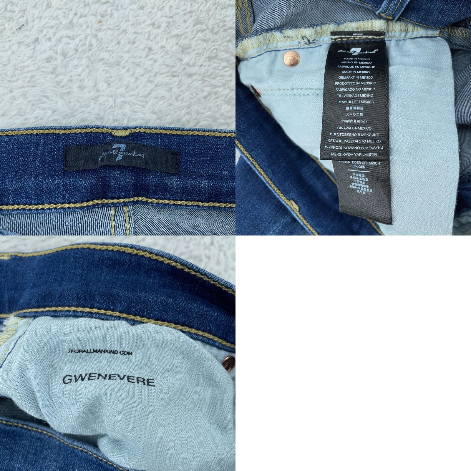 7 For All Mankind 7 For All Mankind Jeans Gwenevere Skinny Stretch Denim Mid Rise Womens 28x29 Blue Slim Pockets Solid Denim 90s Contemporary Womens Jeans Size 28" / US 6 / IT 42 - 9 Thumbnail