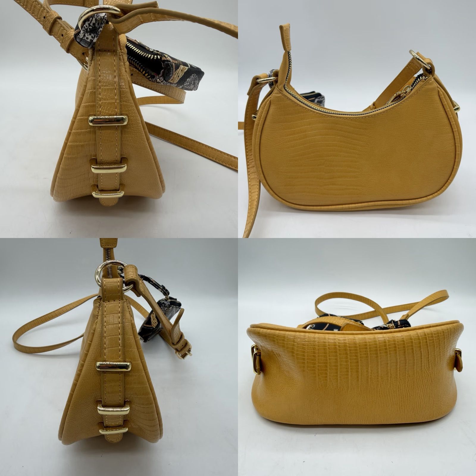 Betsey Johnson Betsey Johnson Crossbody Bag Yellow Crescent Faux Crocodile Pouch Wristlet Removable XS 2nd photo for details Womens Bag Size ONE SIZE - 8 Thumbnail