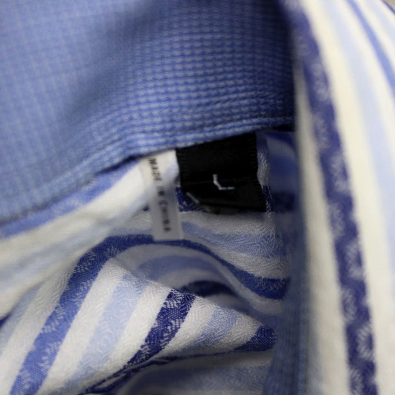 BUGATCHI Bugatchi Uomo Shirt Men Large Blue Striped Cotton Long Sleeve Button-Up Classic Fit Size US L / EU 52-54 / 3 - 7 Thumbnail