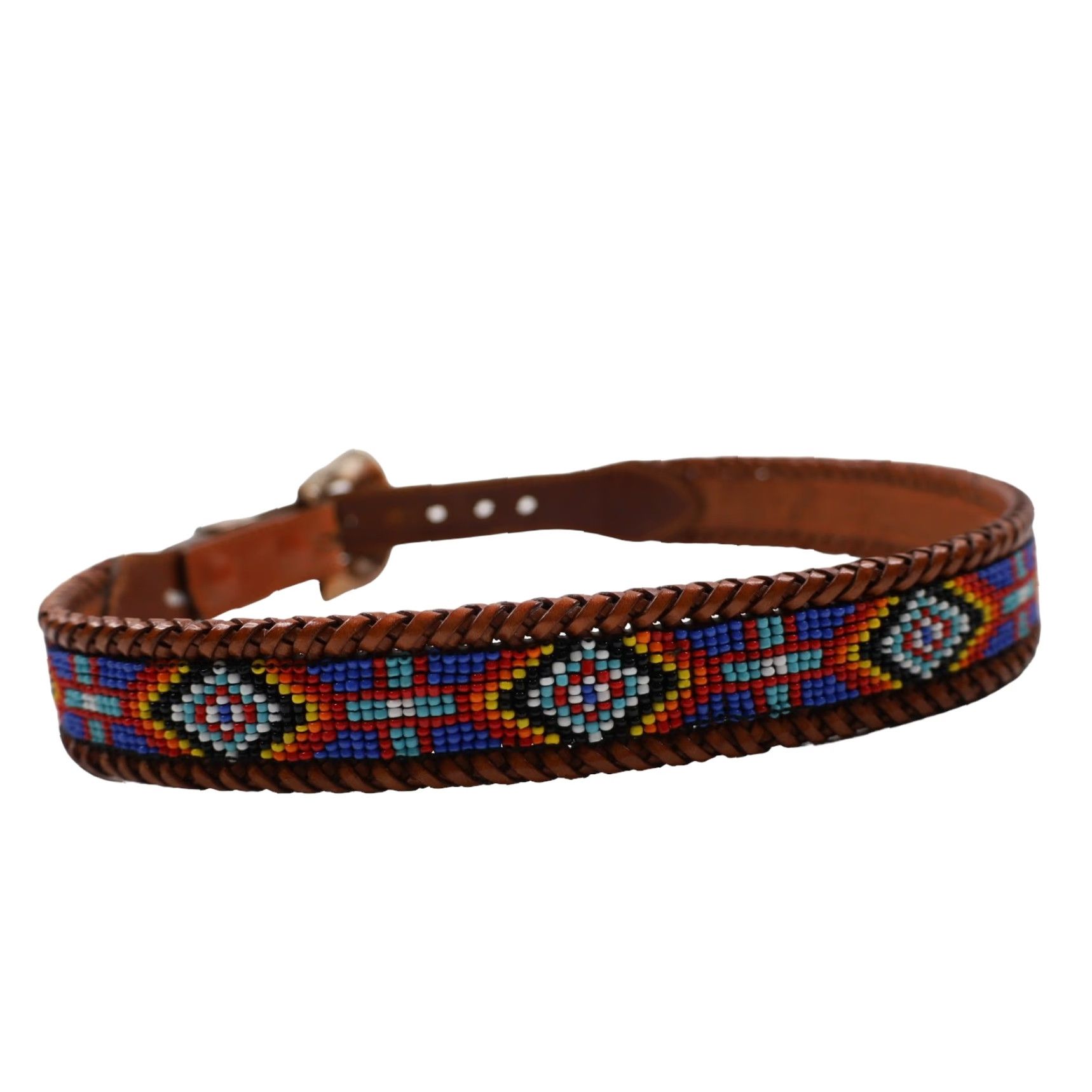 Eddie Bauer VINTAGE Eddie Bauer Native Art Beaded Belt Brown 1991 26"/-30" Women 28 Belt Jewelry Size ONE SIZE - 3 Thumbnail