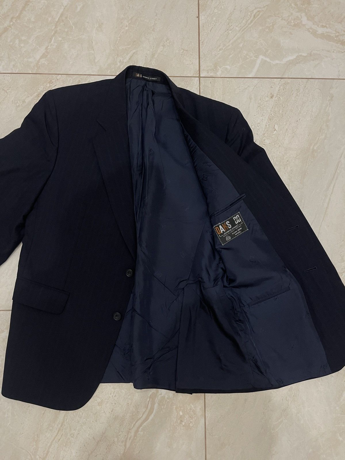 DAKS Daks wool blue blazer classic jacket sport coat men’s 90s Size 42S - 5 Thumbnail
