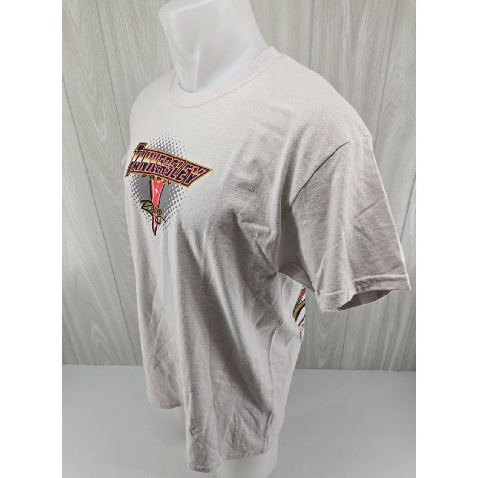 Gildan SPOT Tankersley Family Racing Pontiac Firebird Graphic T-Shirt Size L Khaki Mens Short Sleeve Vintage No Size US L / EU 52-54 / 3 - 6 Thumbnail
