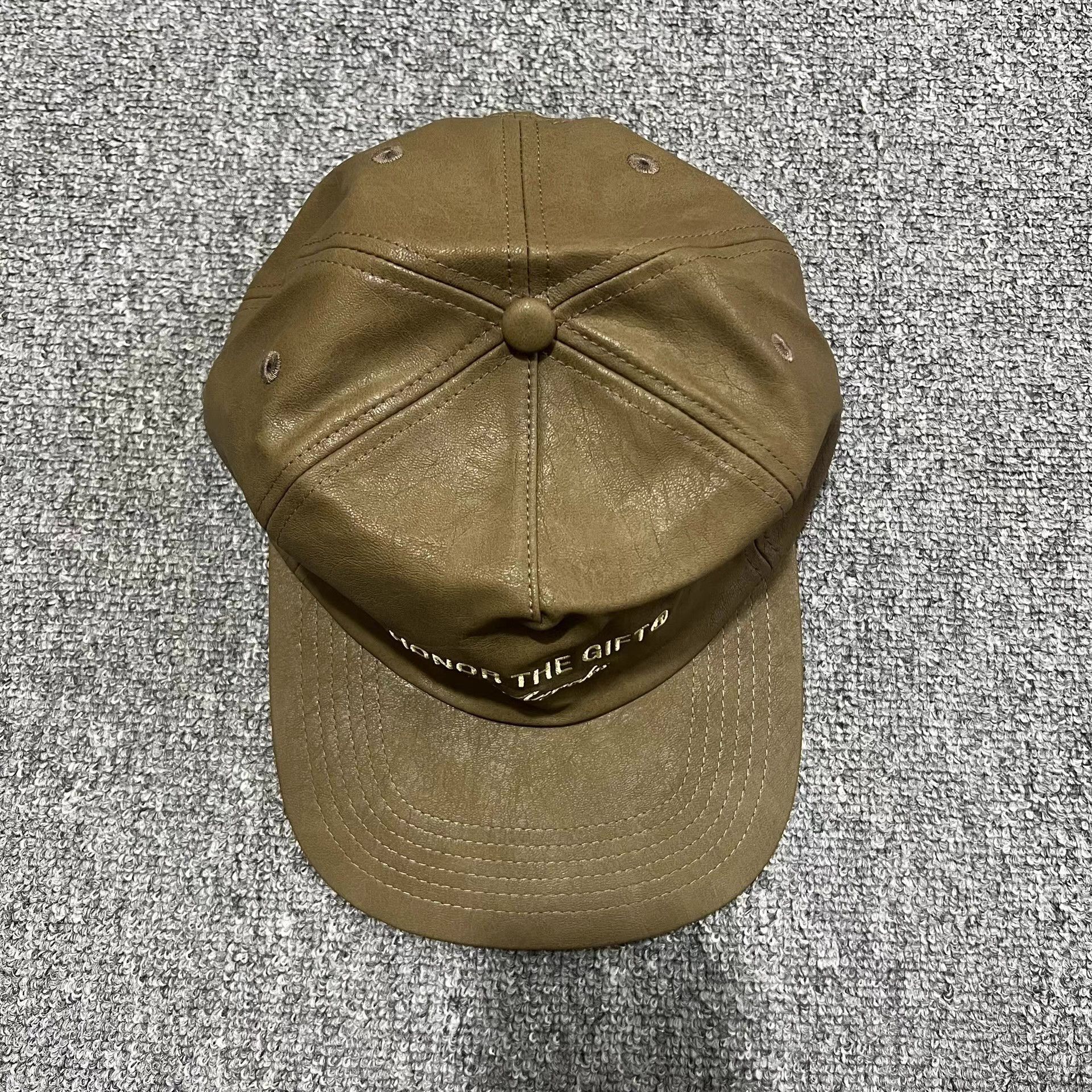 Honor the Gift Honor the Gift PU Leather Embroidered Baseball Cap Q7 Size ONE SIZE - 8 Thumbnail