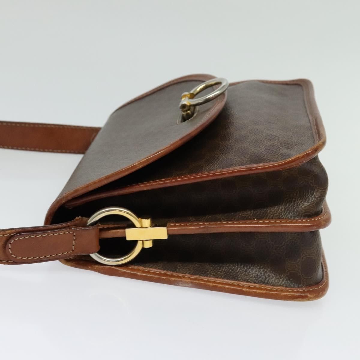 Celine CELINE Macadam Canvas Shoulder Bag Pvc Leather Brown Gold Size ONE SIZE - 4 Thumbnail