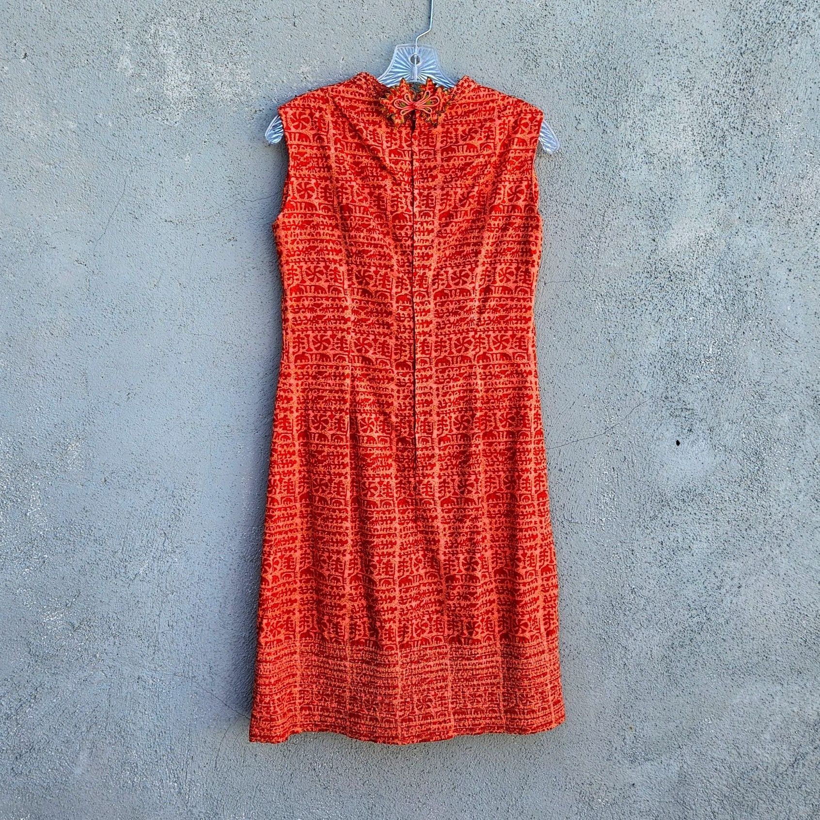 Vintage Vintage 60s Rama Siam Orange Quilted Cotton Dress 6 8 Thaila Size S / US 4 / IT 40 - 5 Thumbnail