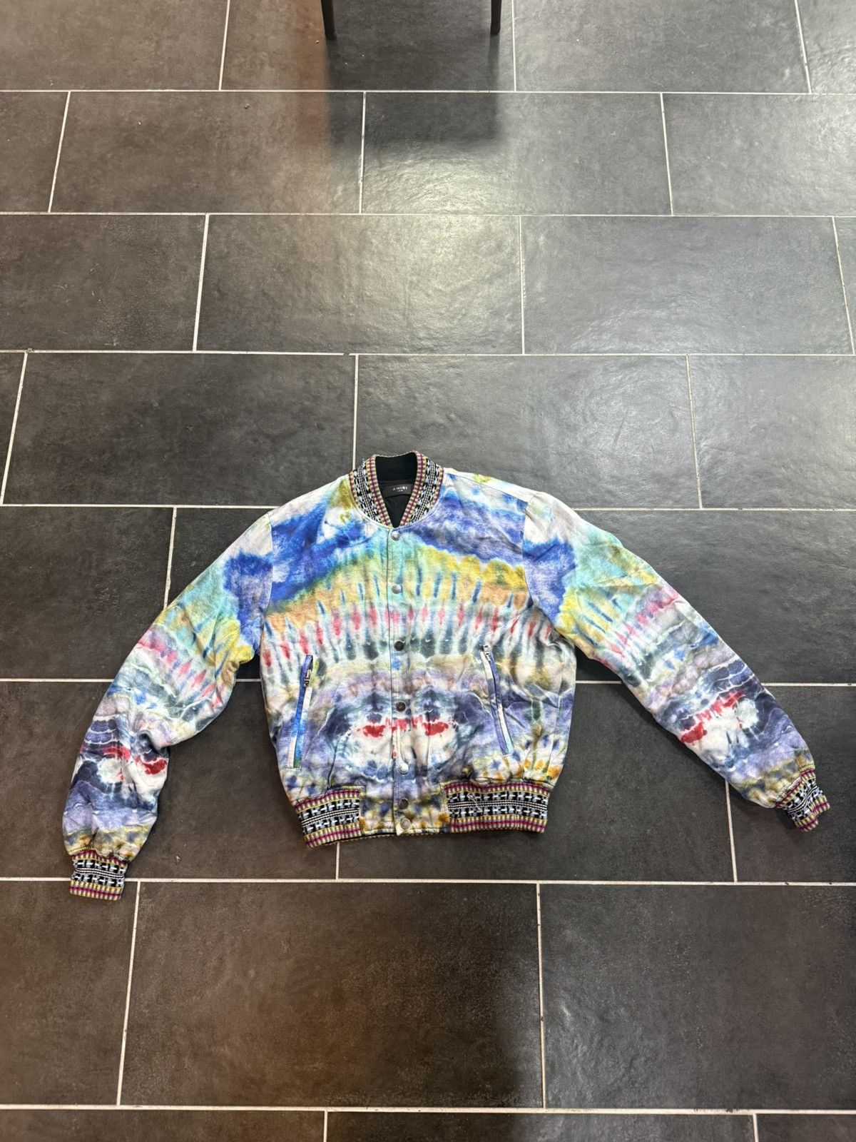 Amiri Amiri Tie Dye Bomber with Embroidered Cuffs Size US M / EU 48-50 / 2 - 1 Thumbnail