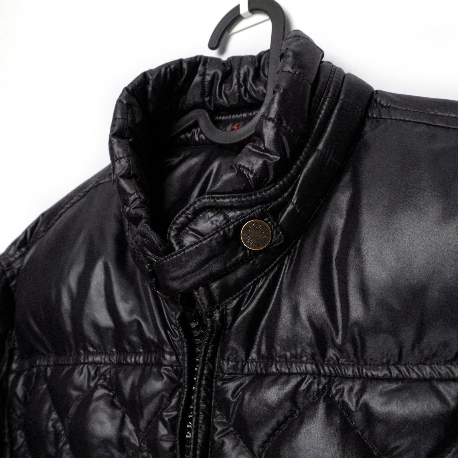 Moncler Vintage Moncler Biker Black Logo Down Puffer Jacket Size US S / EU 44-46 / 1 - 6 Thumbnail