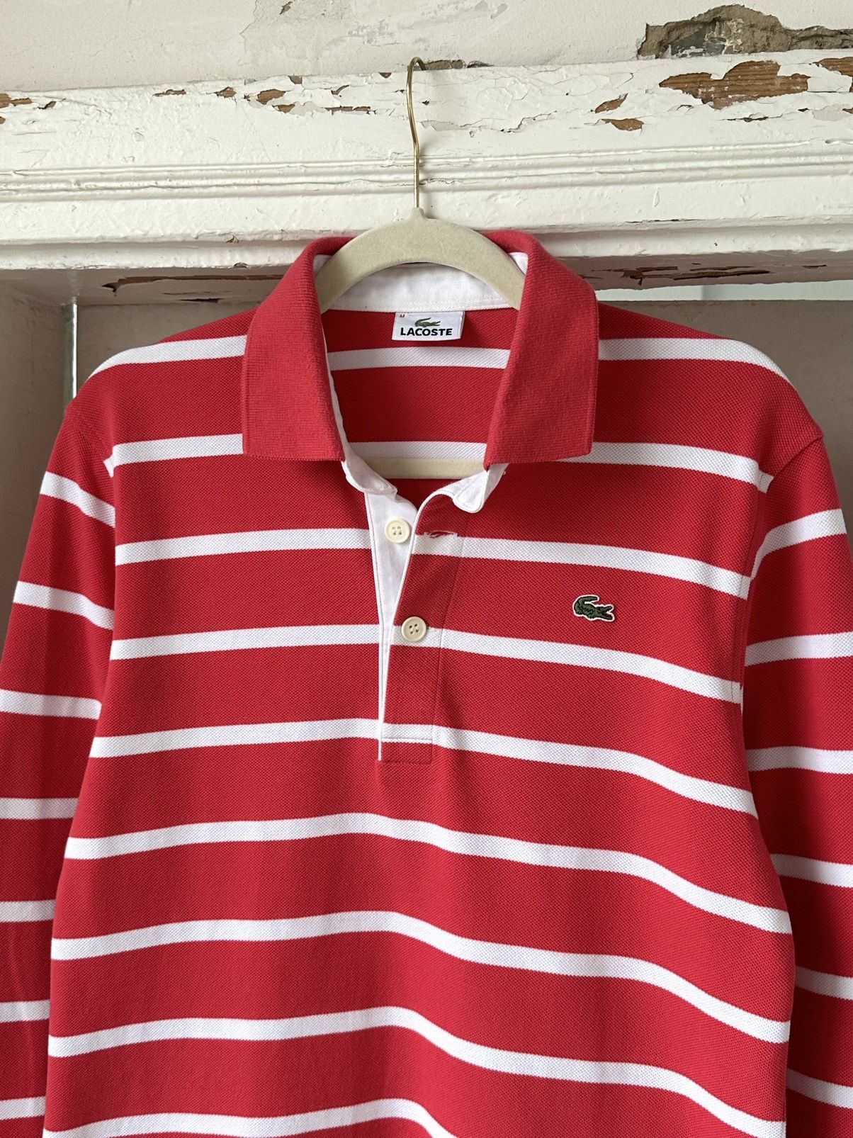 Lacoste Vintage Lacoste Stripped Long Sleeve Polo Size US M / EU 48-50 / 2 - 2 Thumbnail