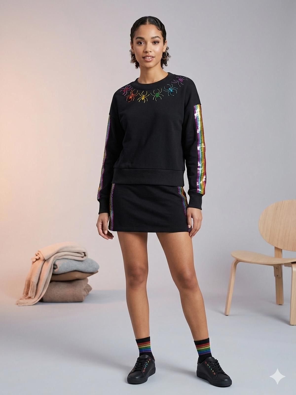 Other Brianna Cannon Rainbow Sequin Spider Embellishment set $200 Size S / US 4 / IT 40 - 1 Thumbnail
