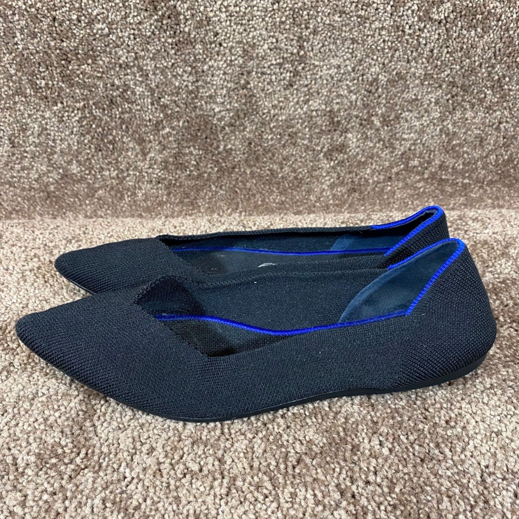 Rothy's Rothy’s Womens 9.5 Black Pointed Toe Ballet Flats Workwear Authentic - Flat, 9.5, Black, Ballet, Slip On, Classic, Designer, Workwear, Womens Size US 7 / IT 37 - 7 Thumbnail