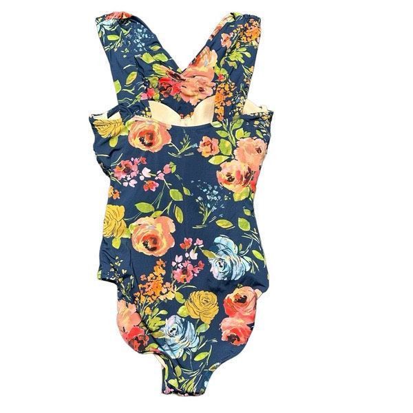 Swims GARNET HILL Ruched Front Navy Daydream Floral Flower Navy On Size L / US 10 / IT 46 - 4 Thumbnail