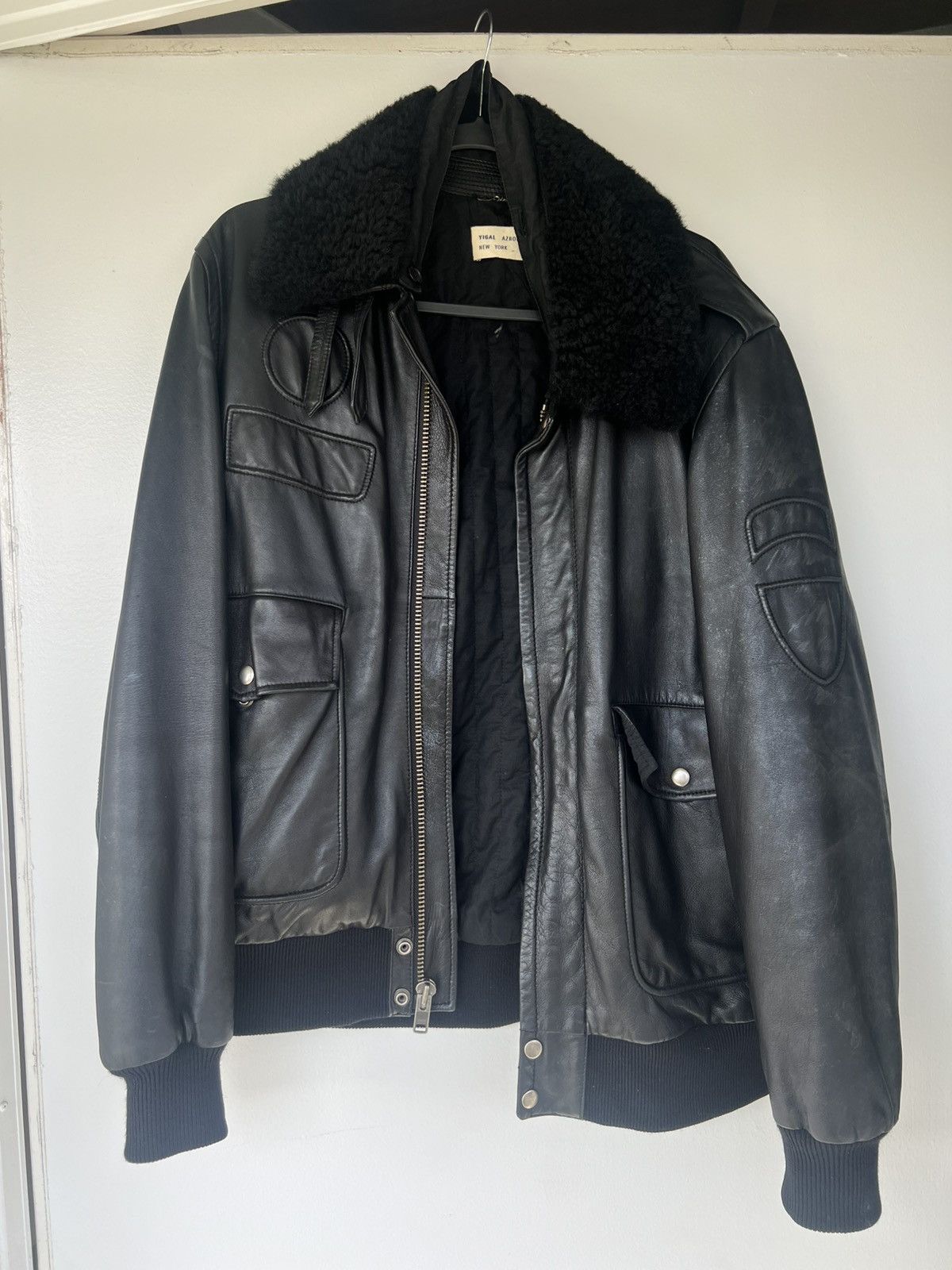 Yigal Azrouel ITALIAN LAMB LEATHER PILOT JACKET Size US M / EU 48-50 / 2 - 1 Thumbnail