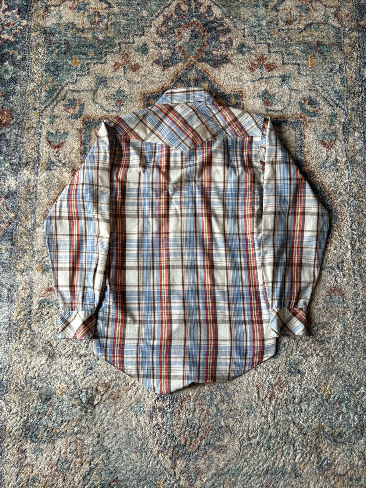 Vintage Vintage 80s Attache Plaid Pearl Snap Shirt Medium Size US M / EU 48-50 / 2 - 2 Thumbnail