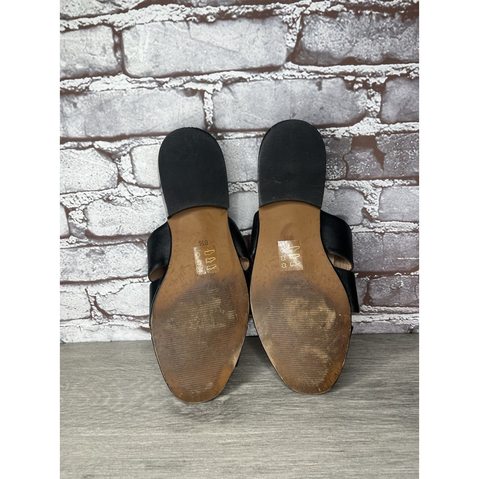Madewell Madewell The Dixson Fisherman Black Leather Slide Mules Heel Size US 8.5 / IT 38.5 - 22 Thumbnail