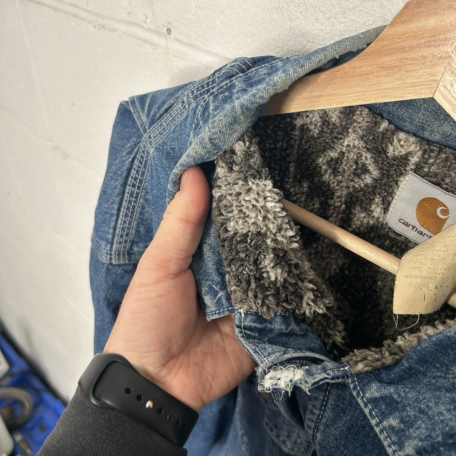 Carhartt Vintage Carhartt Aztec Pile Denim Chore Jacket “Darkstone” Size US XL / EU 56 / 4 - 15 Thumbnail