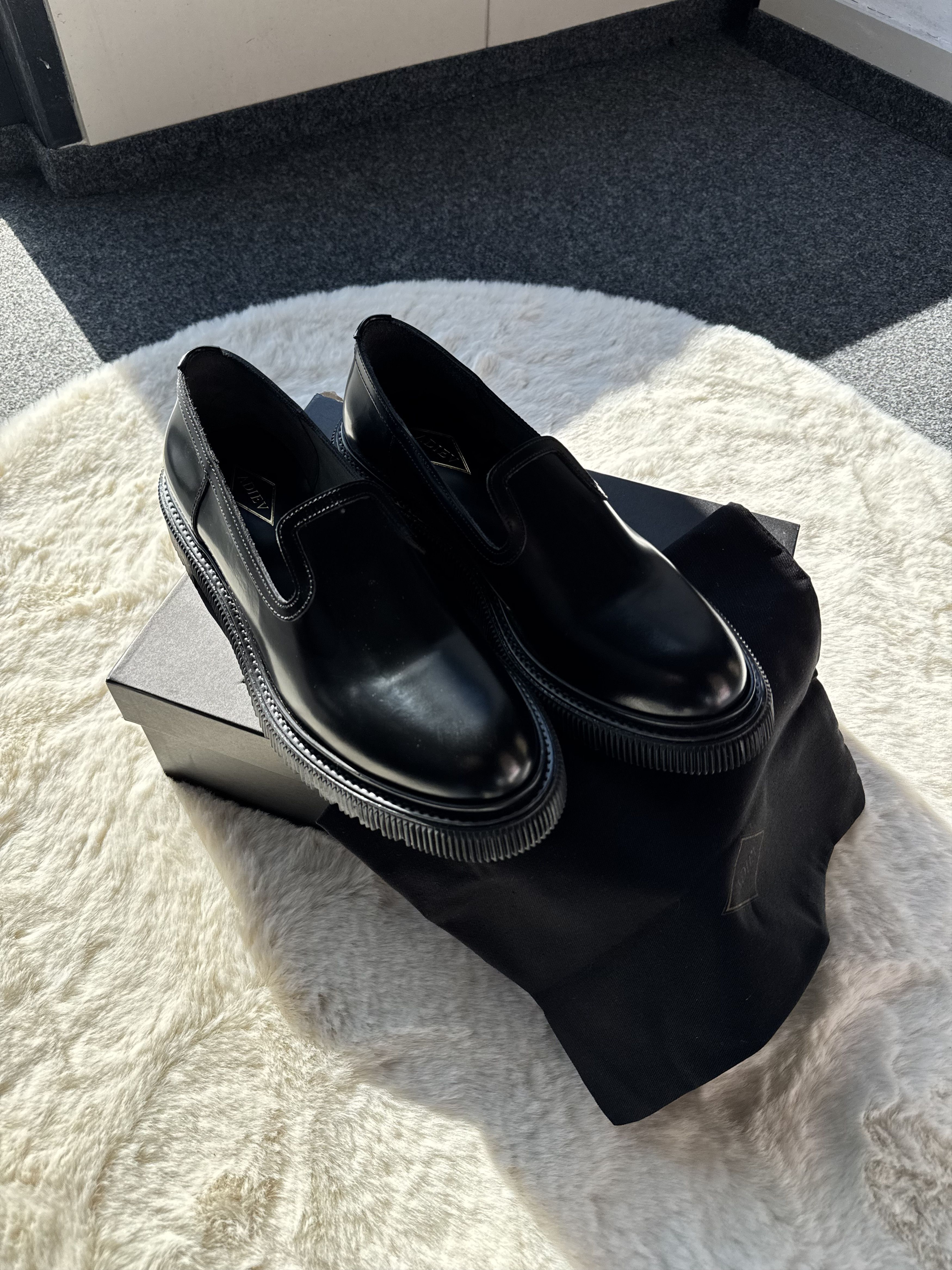 Adieu Paris Adieu Paris Type 215 - Black leather slip-on moccasins Size US 11 / EU 44 - 11 Thumbnail