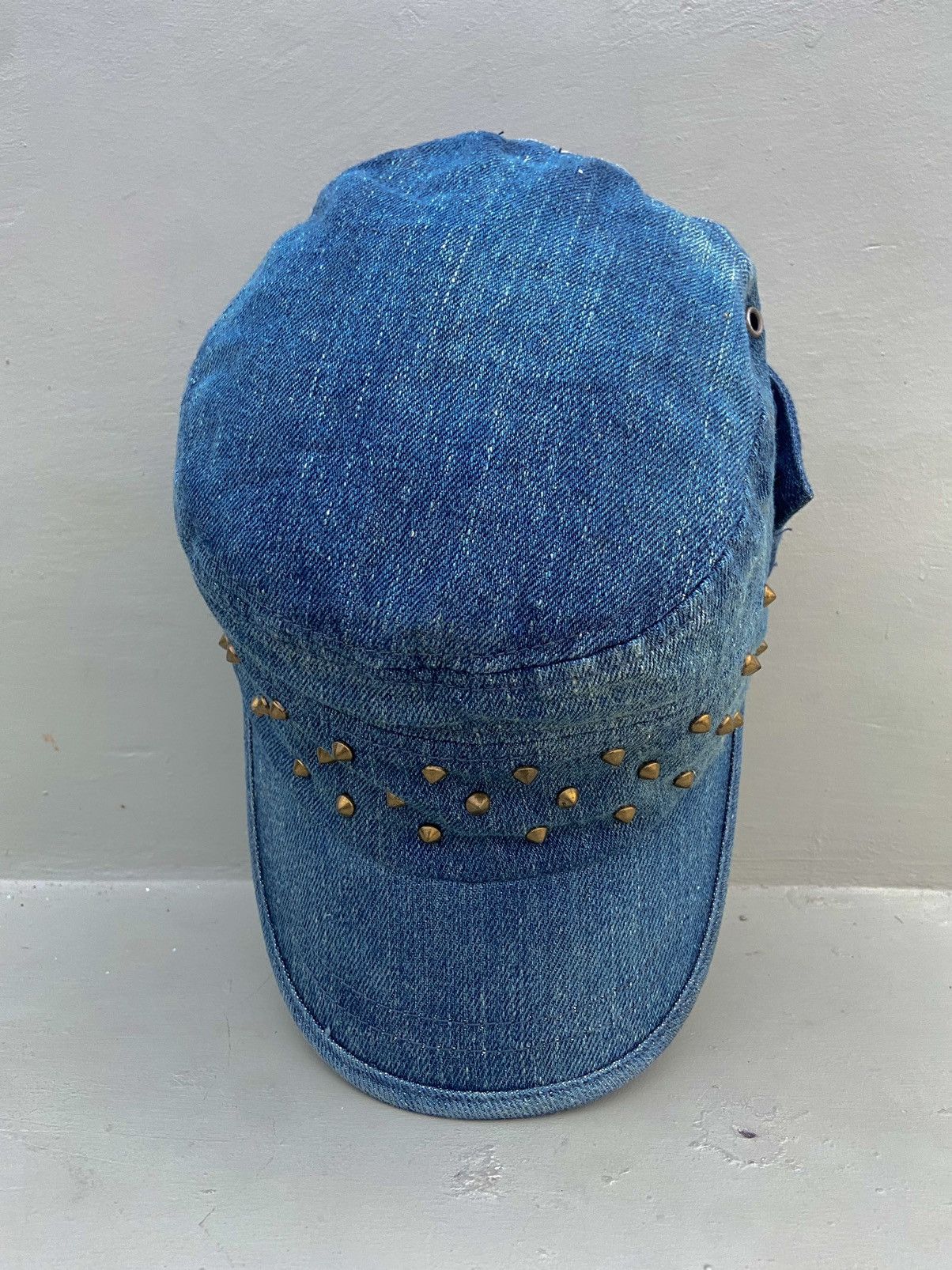 Le Grande Bleu (L.G.B.) 2000s leshop punk studded button denim patrol hat Size ONE SIZE - 5 Thumbnail