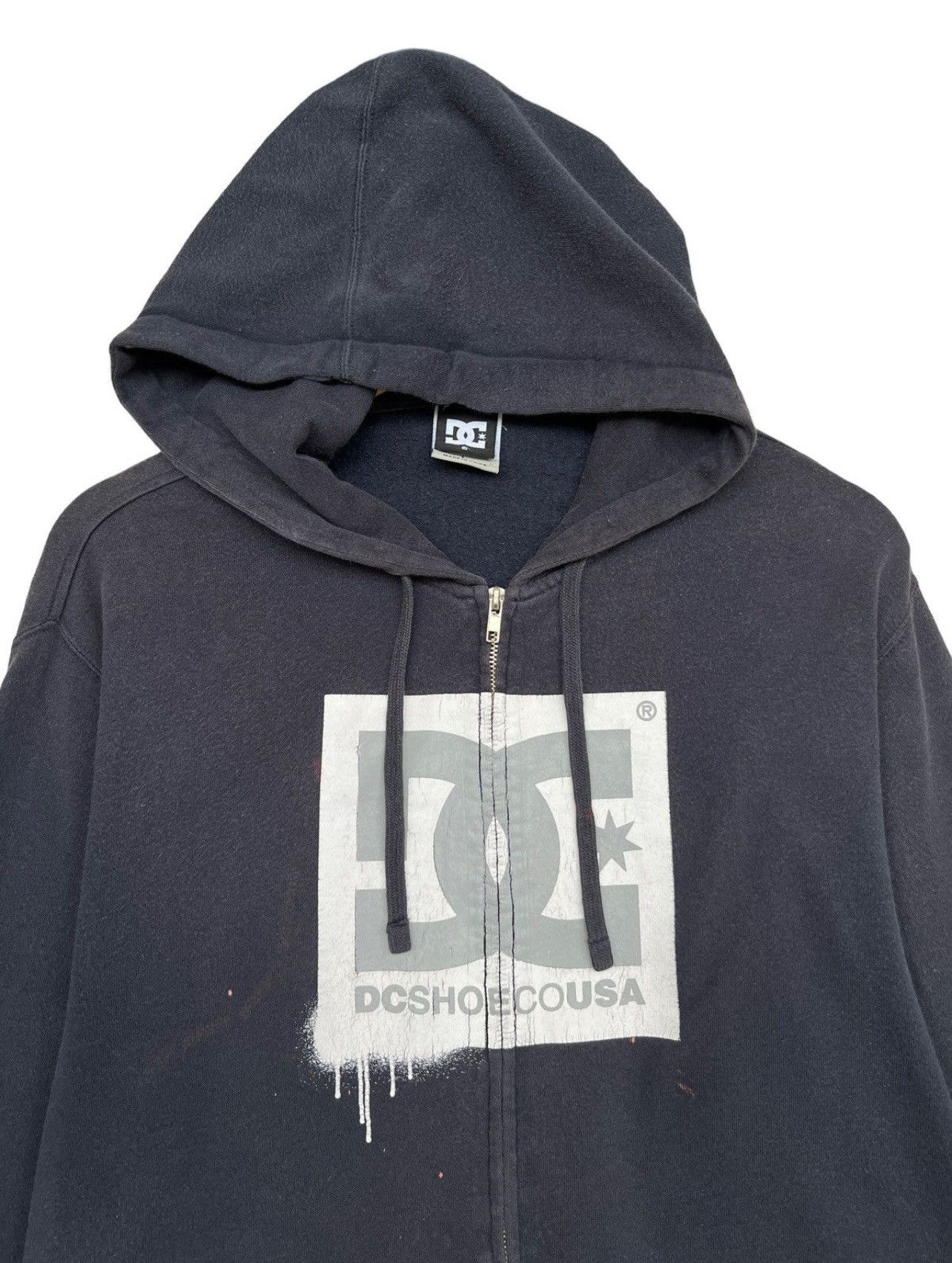 Vintage Vtg Dc DCSHOECOUSA Big Logo Sun Faded Boxy Baggy Hoodie Size US L / EU 52-54 / 3 - 2 Thumbnail