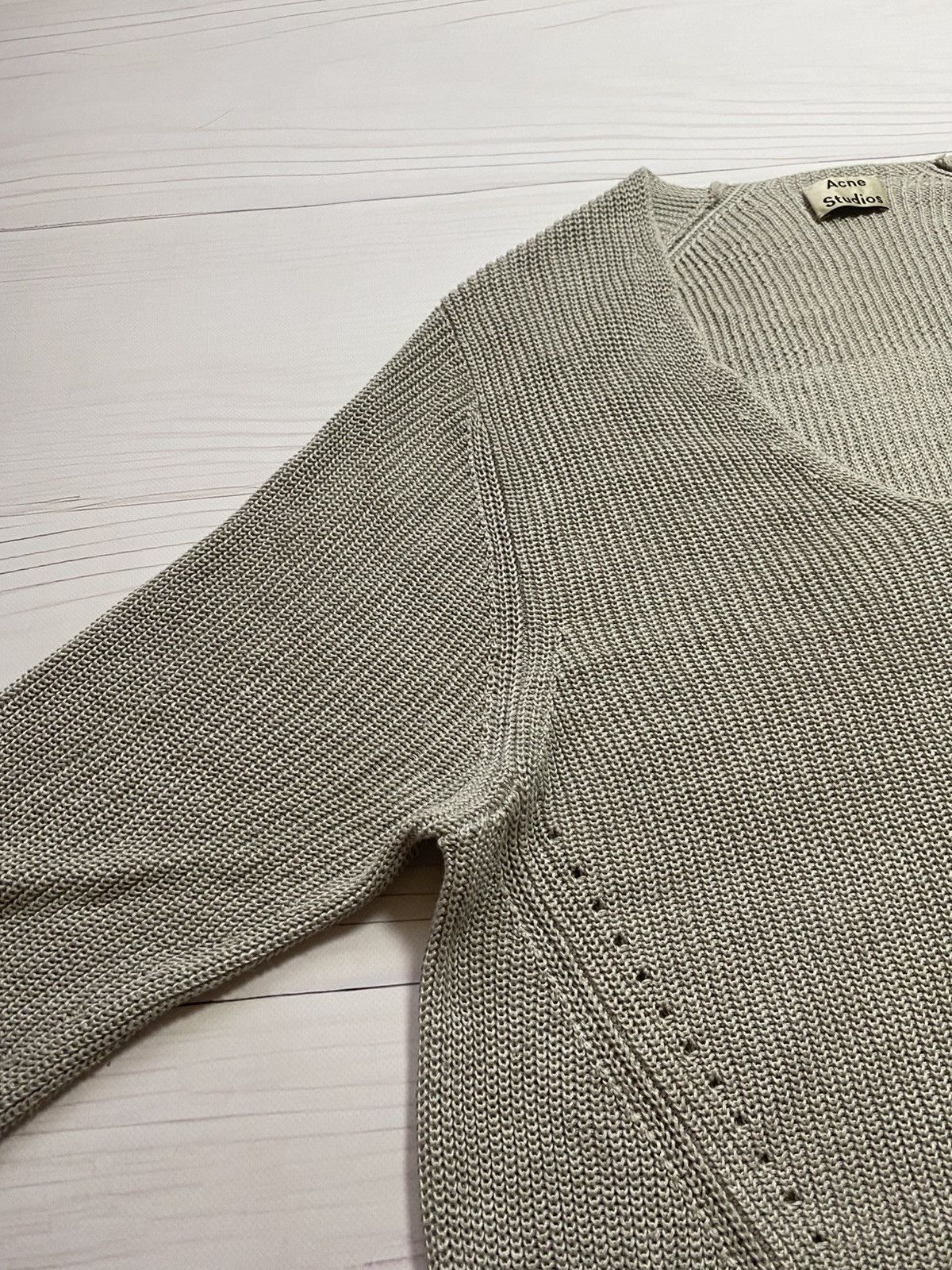 Acne Studios Acne Studios Deborah Chunky SS16 V-neck Linen sweater Size L / US 10 / IT 46 - 15 Thumbnail