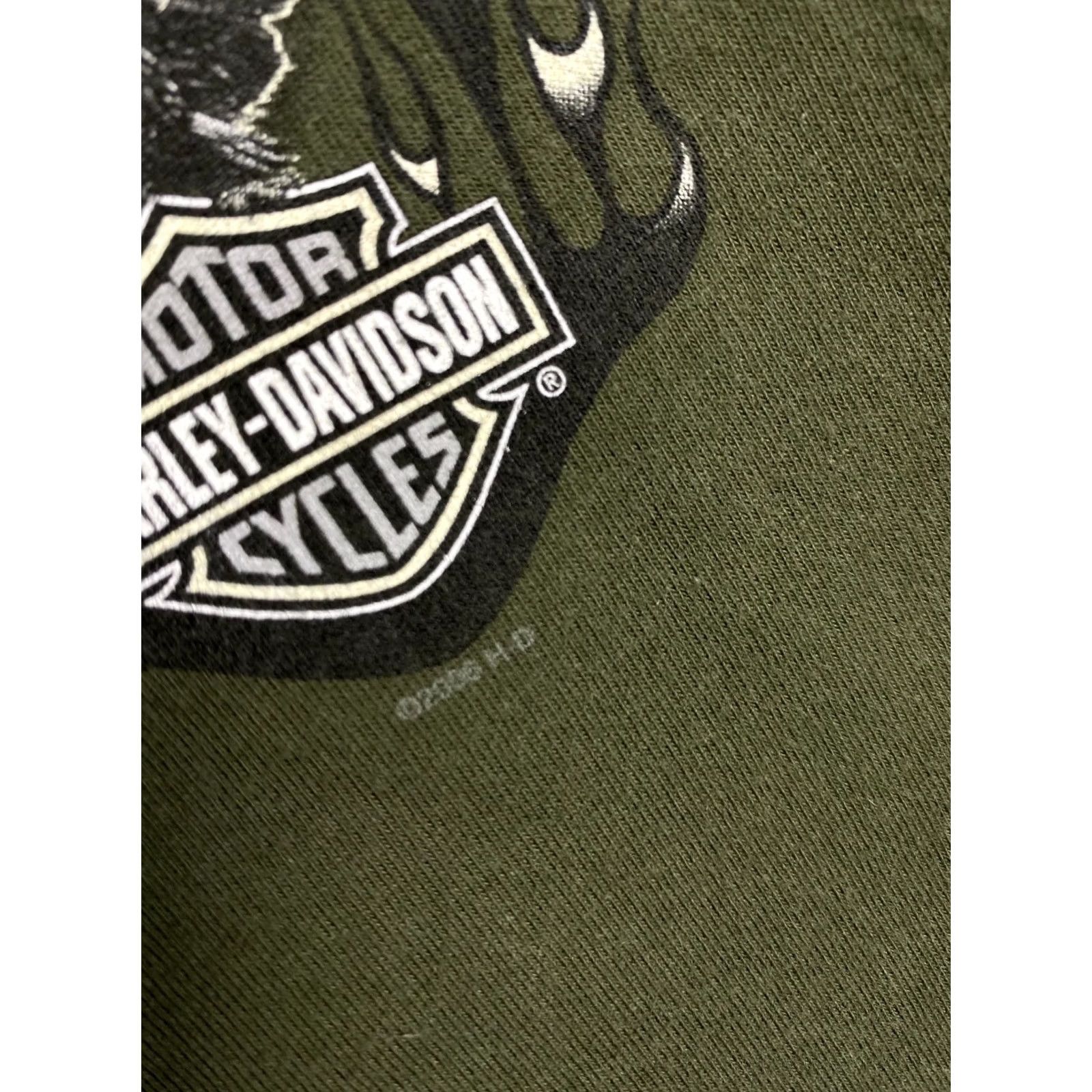 Harley Davidson Harley-Davidson T-Shirt Long Sleeve Mens L Vintage Olive 2006 Graphic Print Crew Neck Ombre? Size US L / EU 52-54 / 3 - 5 Thumbnail