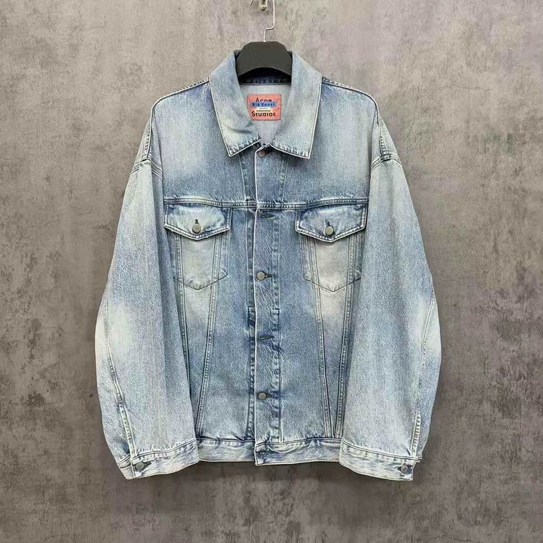 Other Acne Studios Washed denim silhouette denim jacket Size S / US 4 / IT 40 - 1 Thumbnail