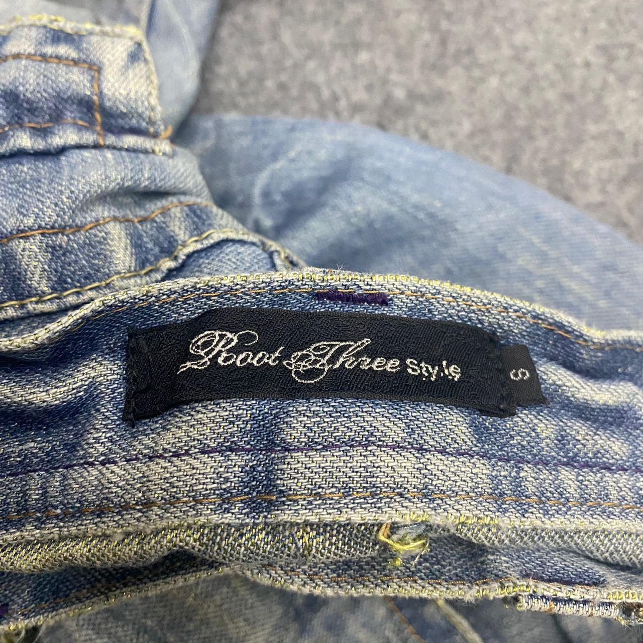 If Six Was Nine 💥Flare💥Vintage Foot Three Style Distressed Denim Size US 30 / EU 46 - 18 Thumbnail