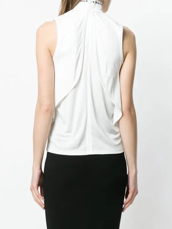Chloe o1y0825 Turtleneck Evening Blouse in White Size S / US 4 / IT 40 - 4 Thumbnail