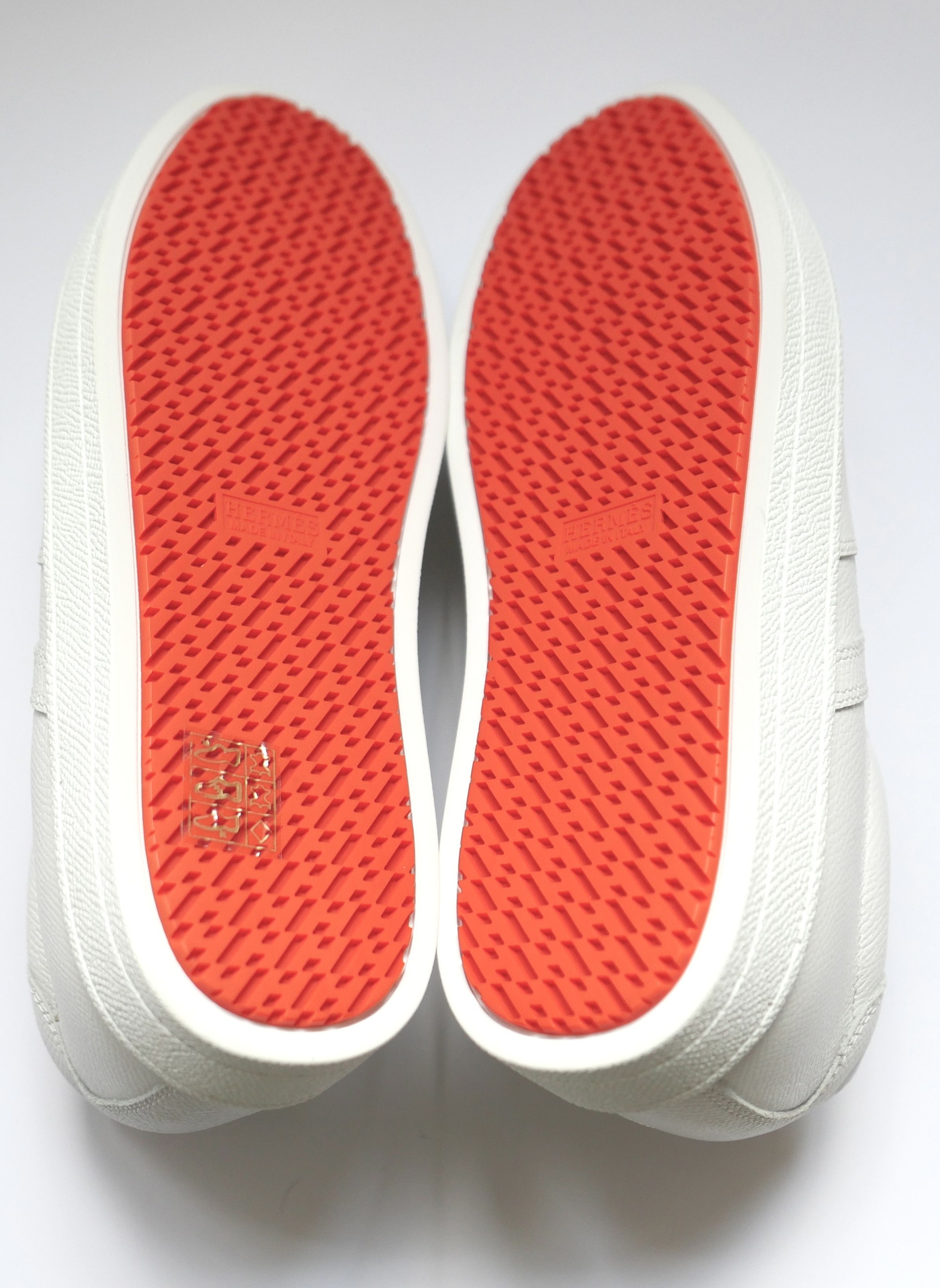 Hermes Hermes Boomerang Sneakers White Epsom Leather Size US 7 / IT 37 - 9 Thumbnail