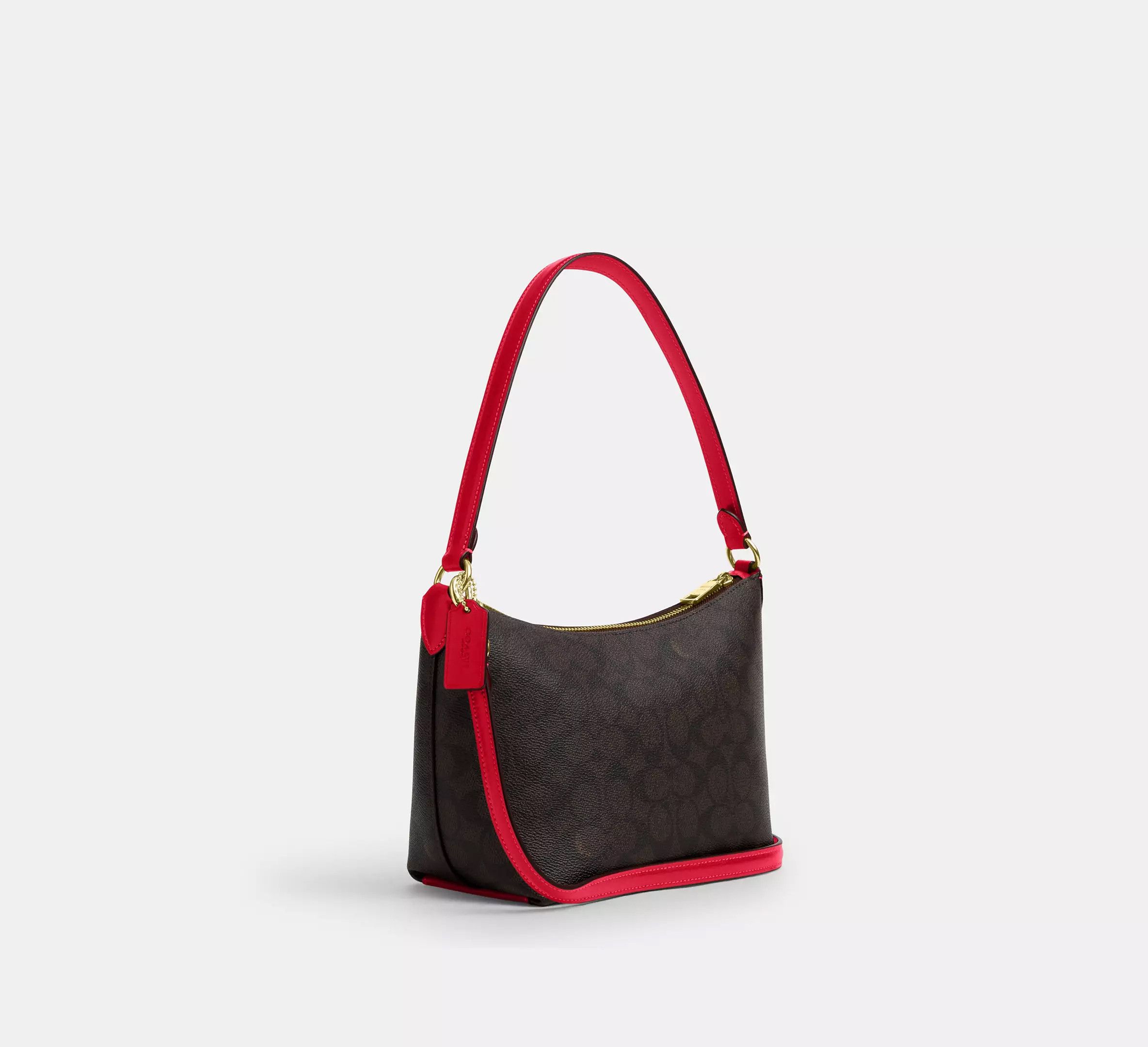 Coach Zip Top Shoulder Bag In Signature Canvas CX610 Size ONE SIZE - 8 Thumbnail