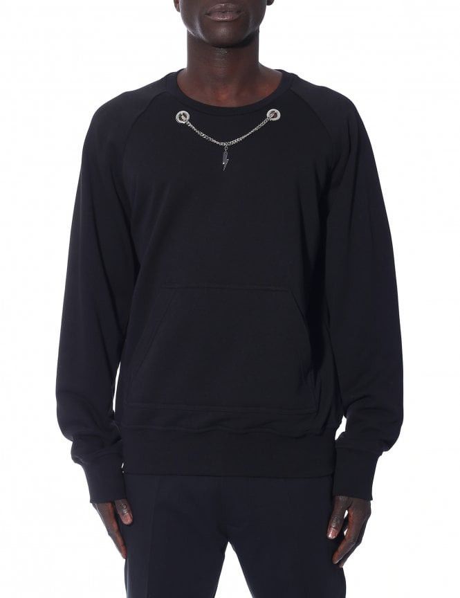 Neil Barrett Neil Barrett Black Thunderbolt Chain Sweatshirt Size US L / EU 52-54 / 3 - 5 Thumbnail